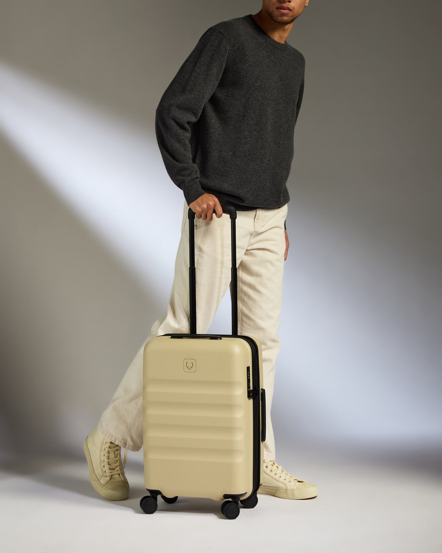 a man holding a suitcase