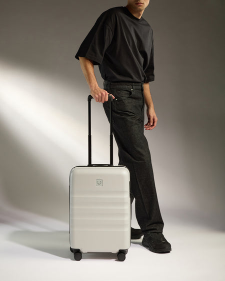 Large Carry-on Luggage in Taupe - Icon Stripe