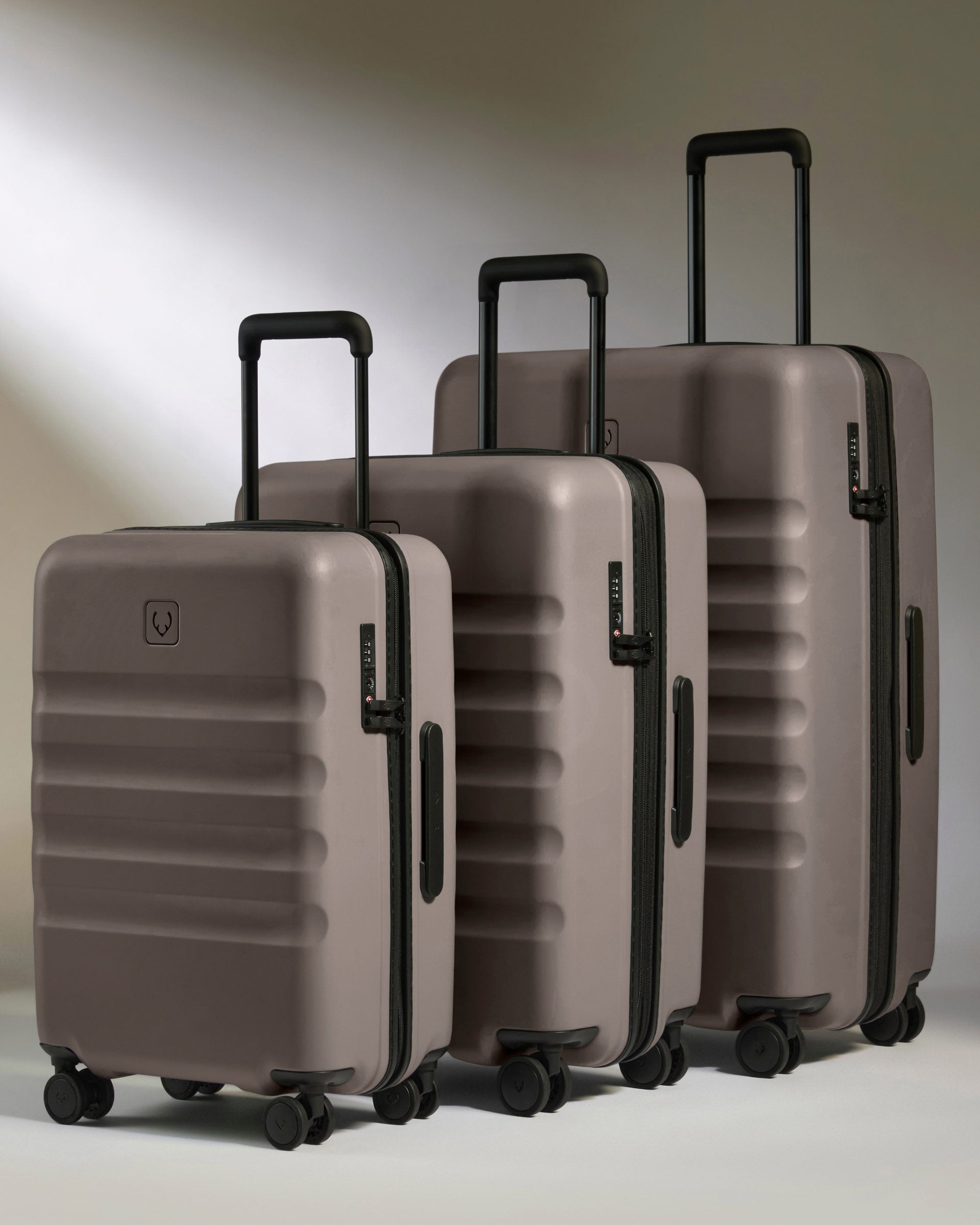 Large Carry-on Luggage Set in Grey - Icon Stripe | Lightweight & Hard ...
