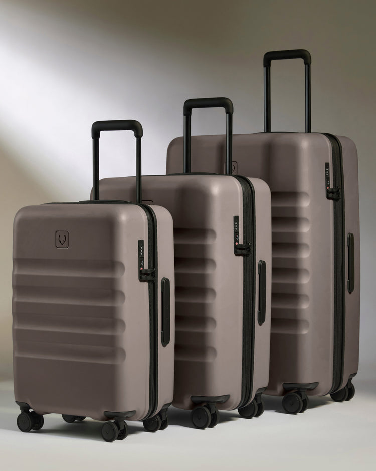 Large Carry-on Luggage Set in Pebble Grey - Icon Stripe
