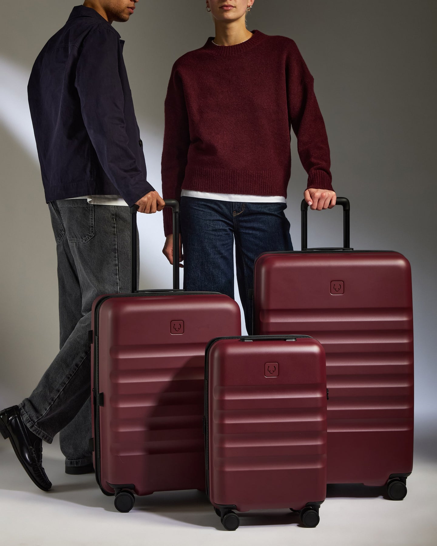 a group of people with luggage