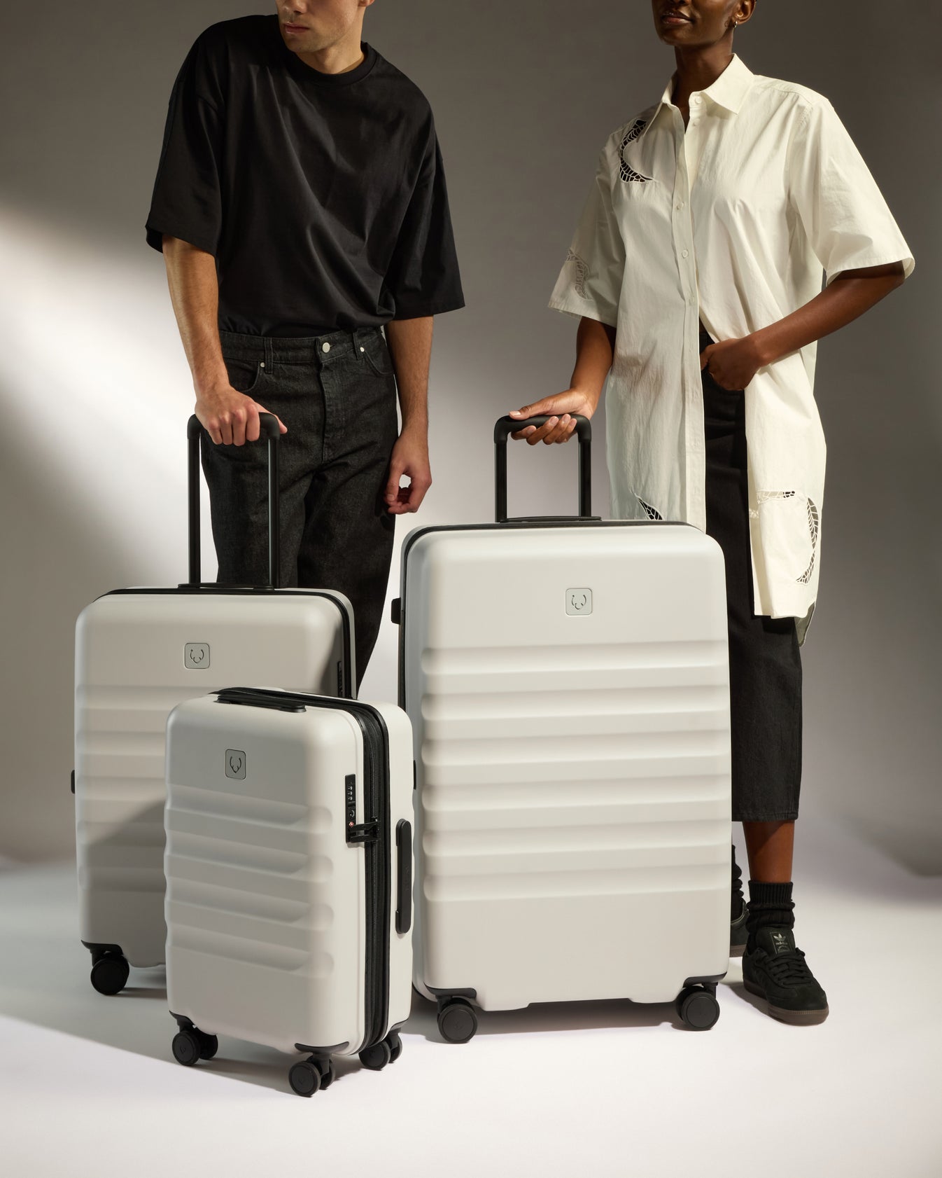 Expandable Carry-on Luggage Set in Taupe - Icon Stripe | Lightweight ...