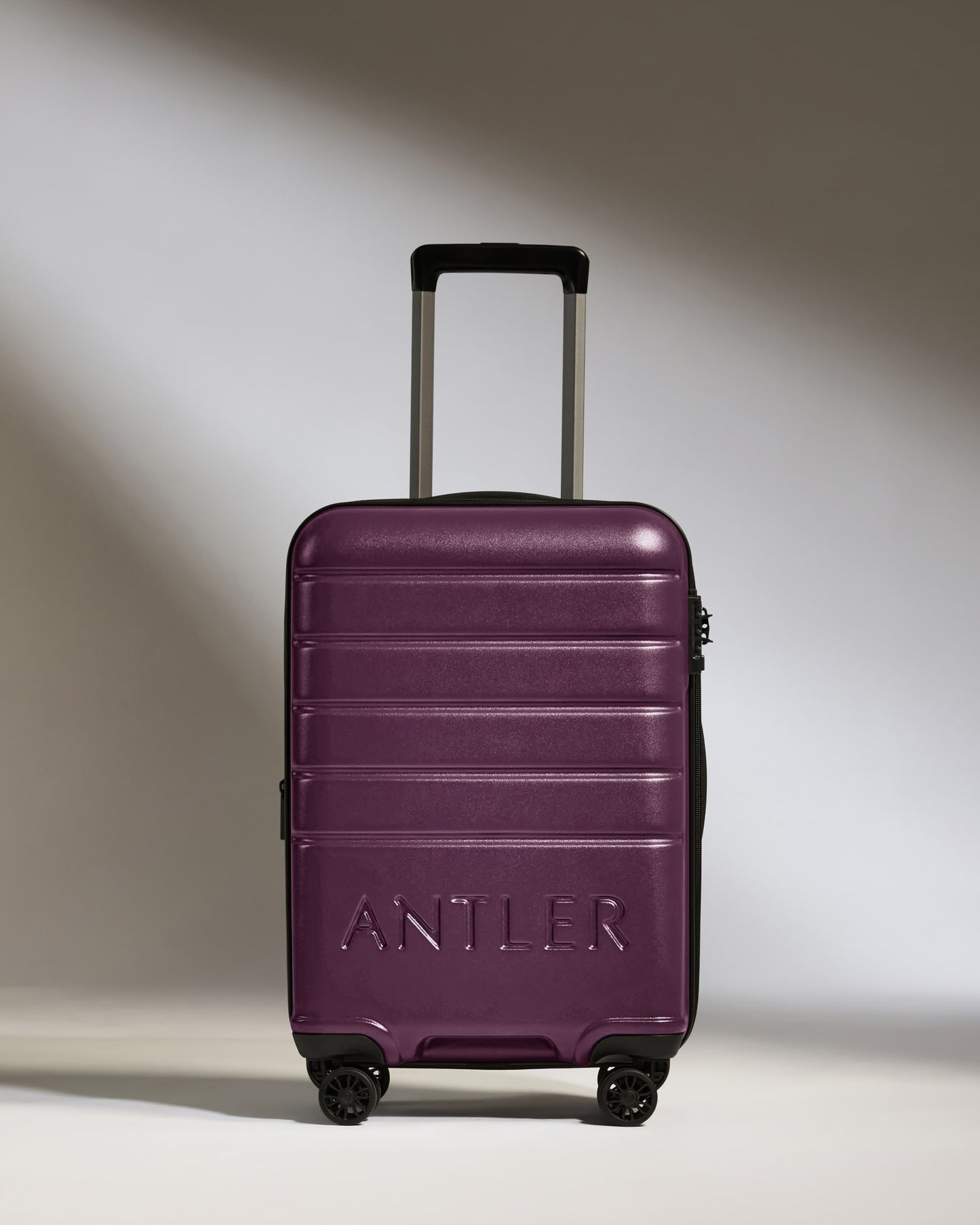 Expandable Carry-on Luggage in Dark Heather Purple - Logo