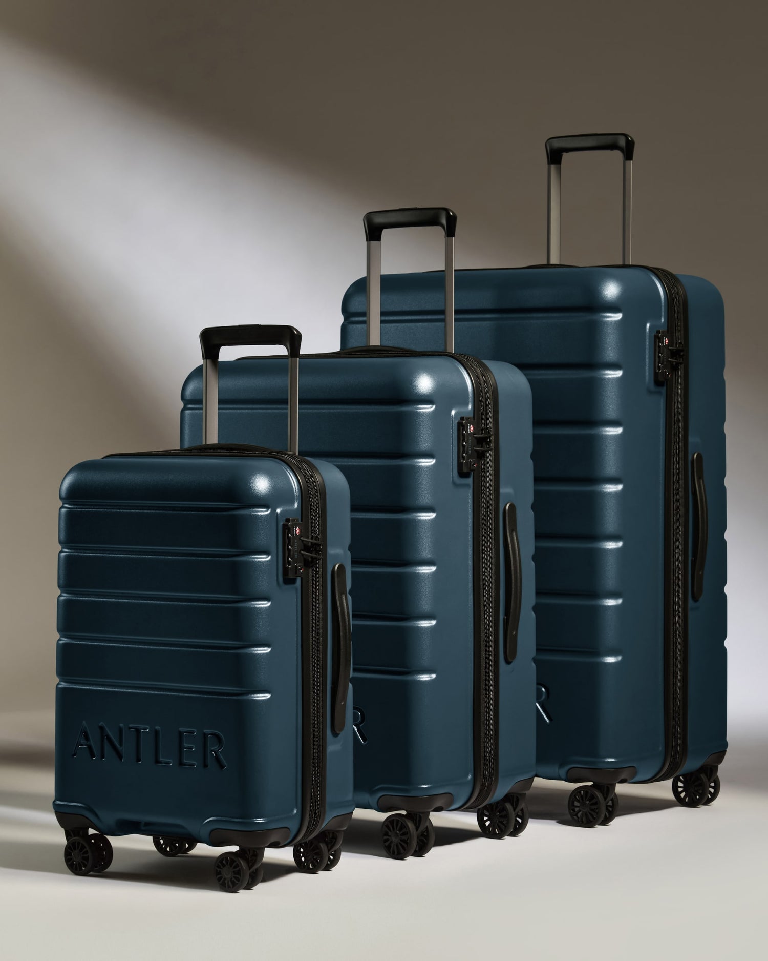 Expandable Carry-on Luggage Set in Mid Blue - Logo