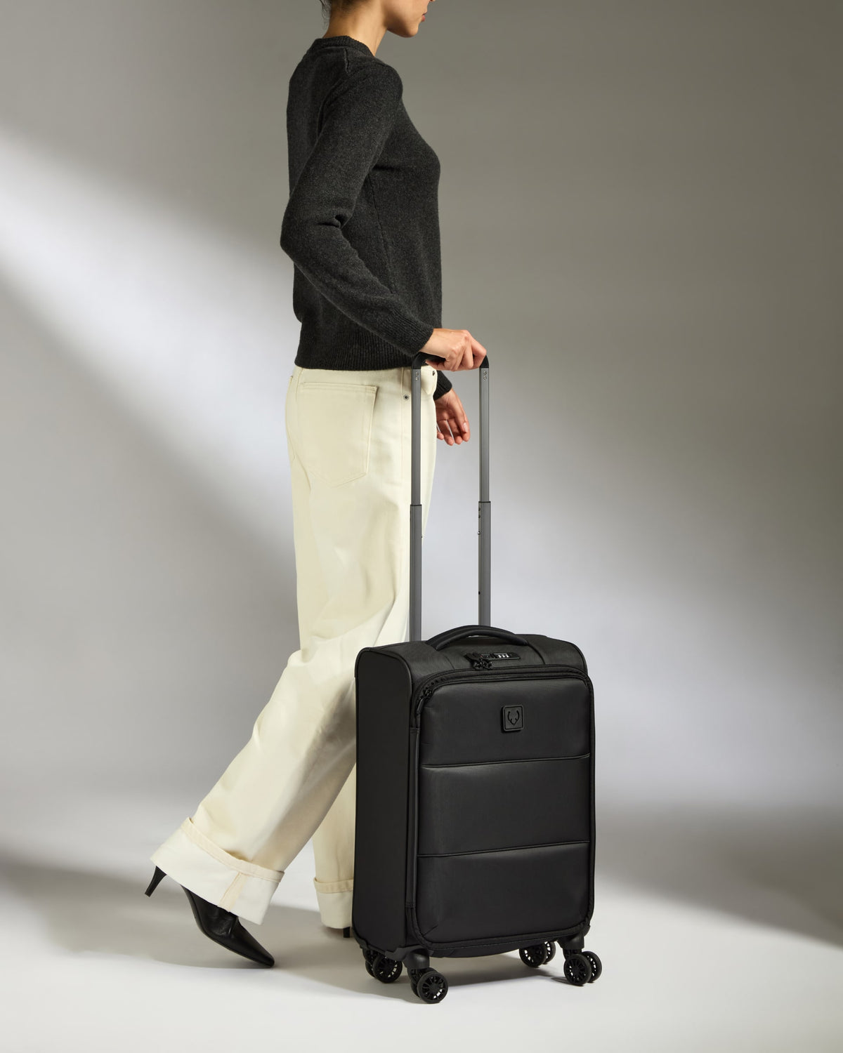 a woman with a suitcase