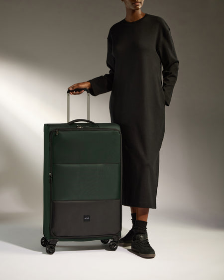 Lightest Large Luggage in Antler Green - Soft Stripe