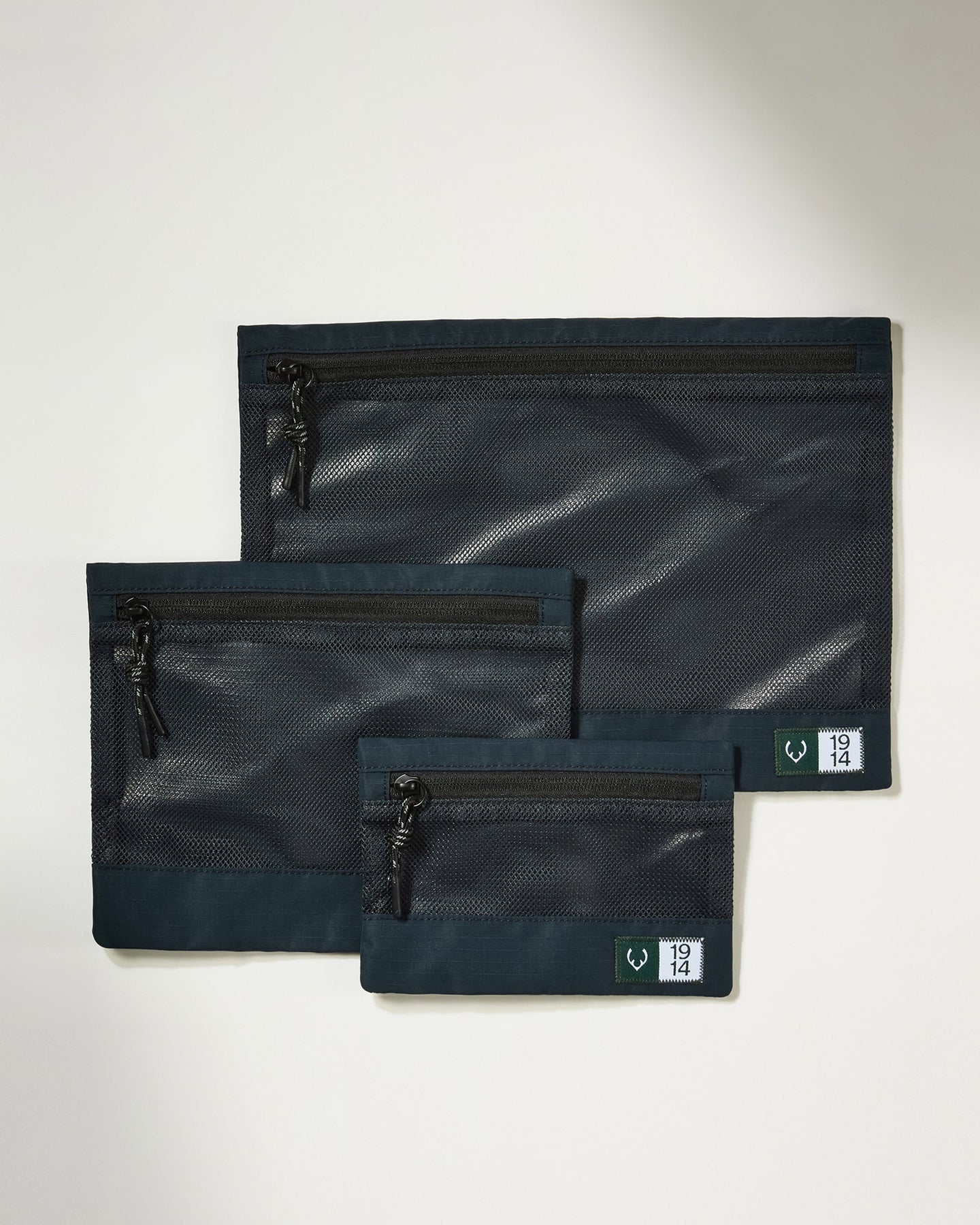 Essential Travel Pouches in Navy - Set of 3