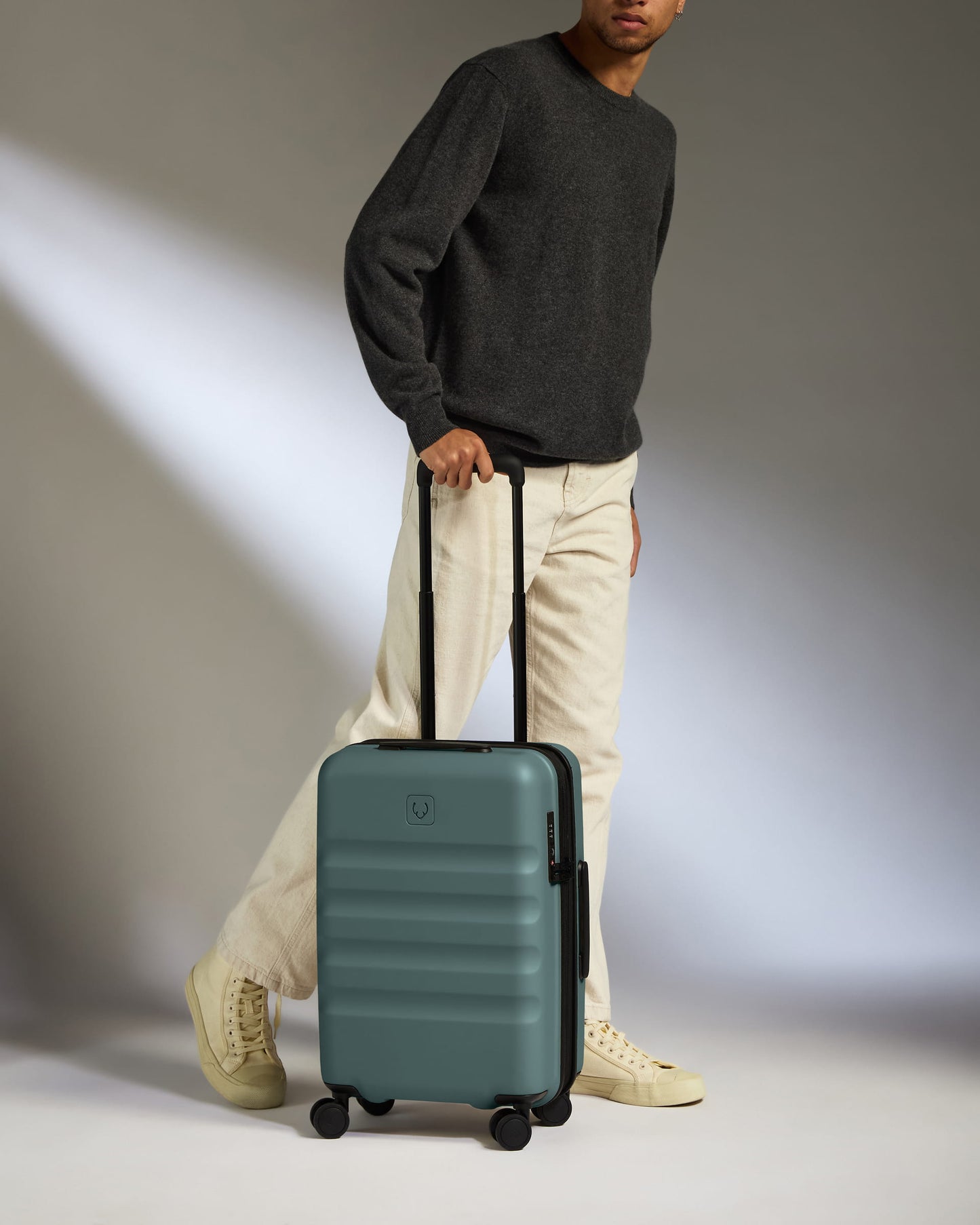 Expandable Carry-on Luggage in Glade Blue - Icon Stripe