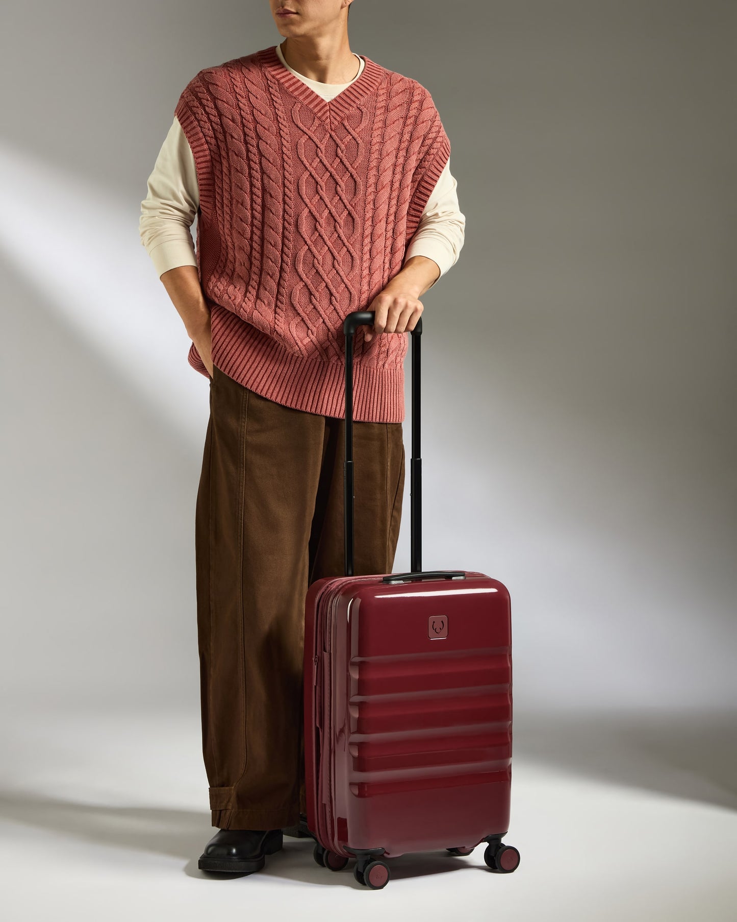 Expandable Carry-on Luggage in Cedar Red Gloss - Icon Stripe