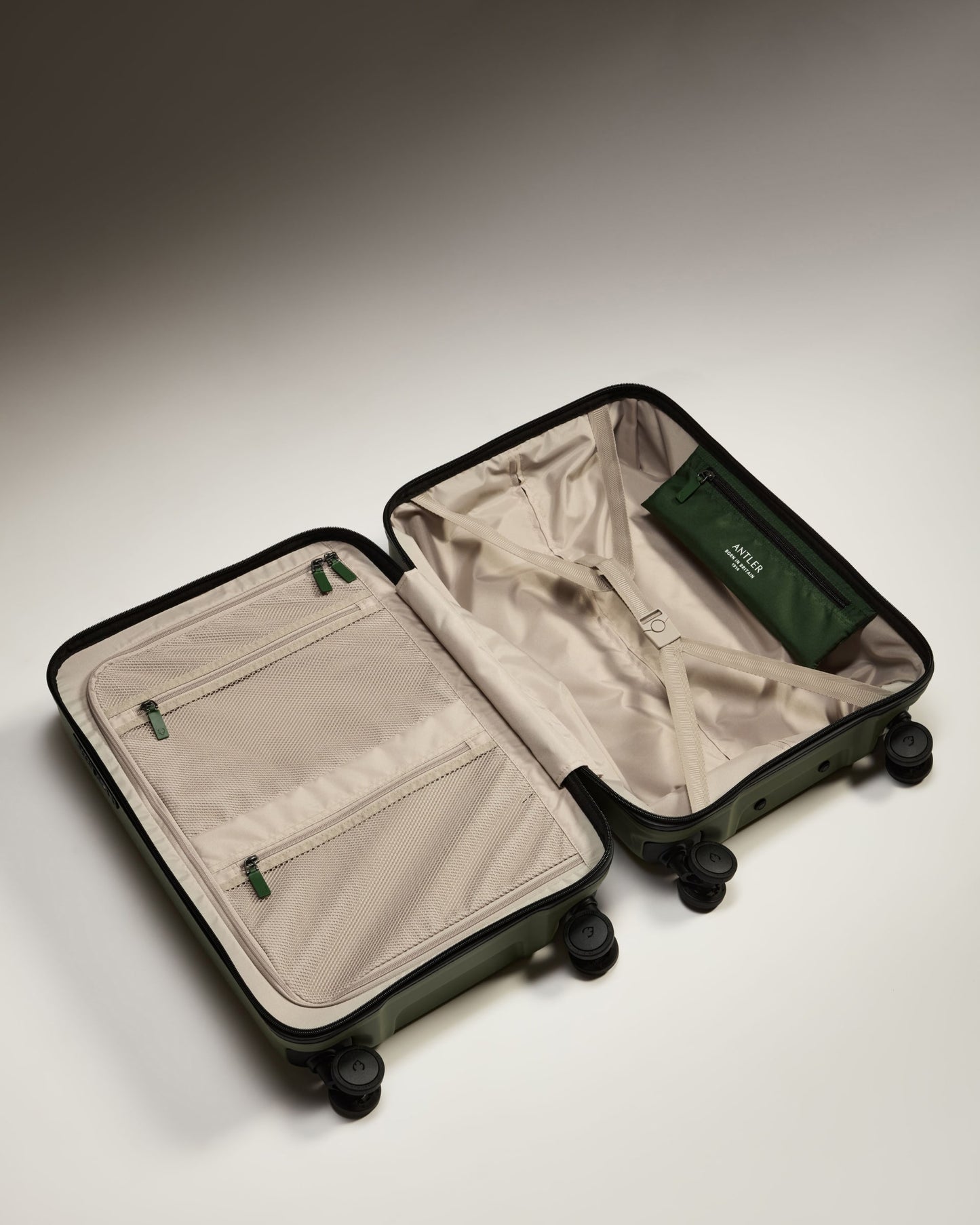 a suitcase with wheels and zippers