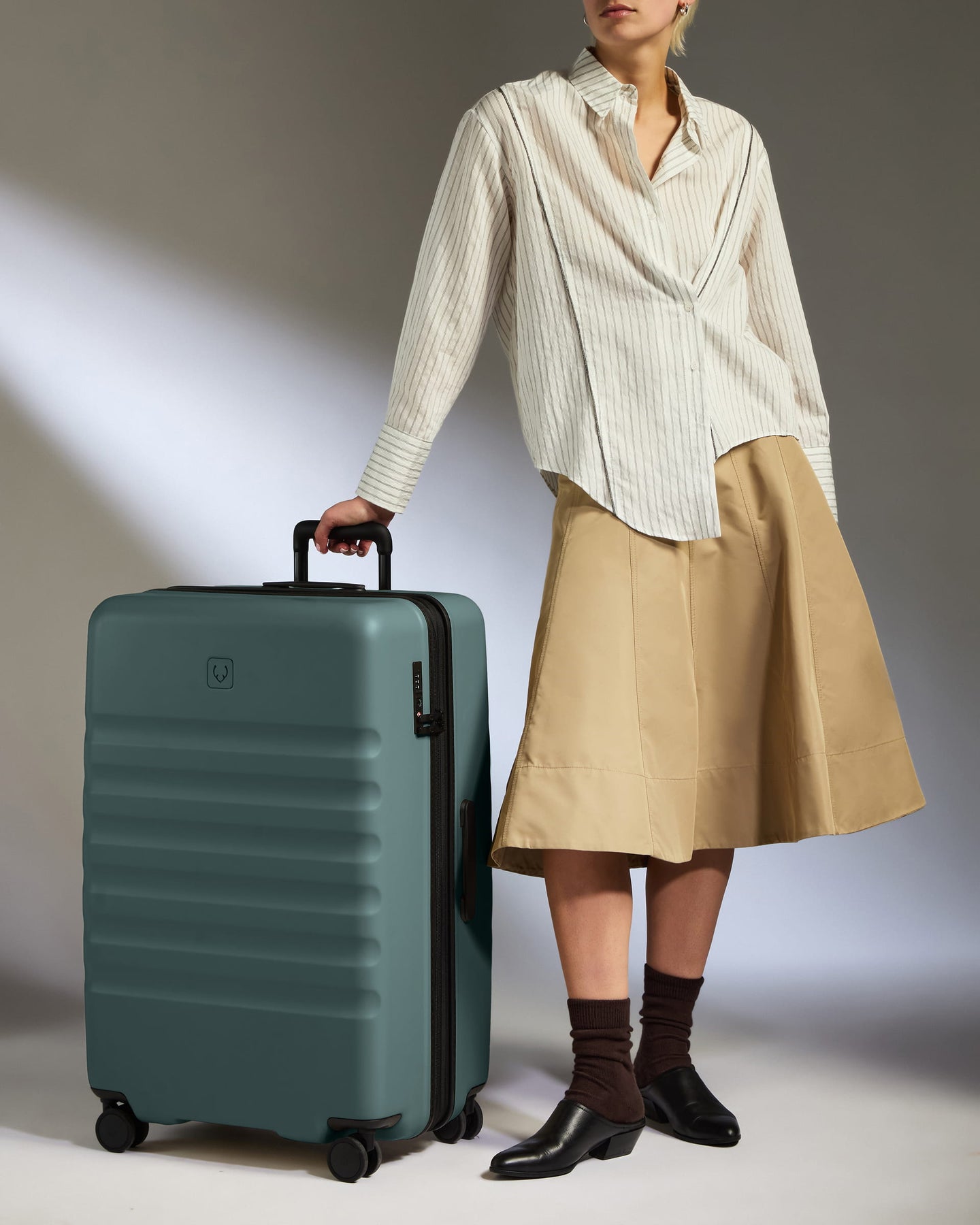 Large Luggage in Glade Blue - Icon Stripe