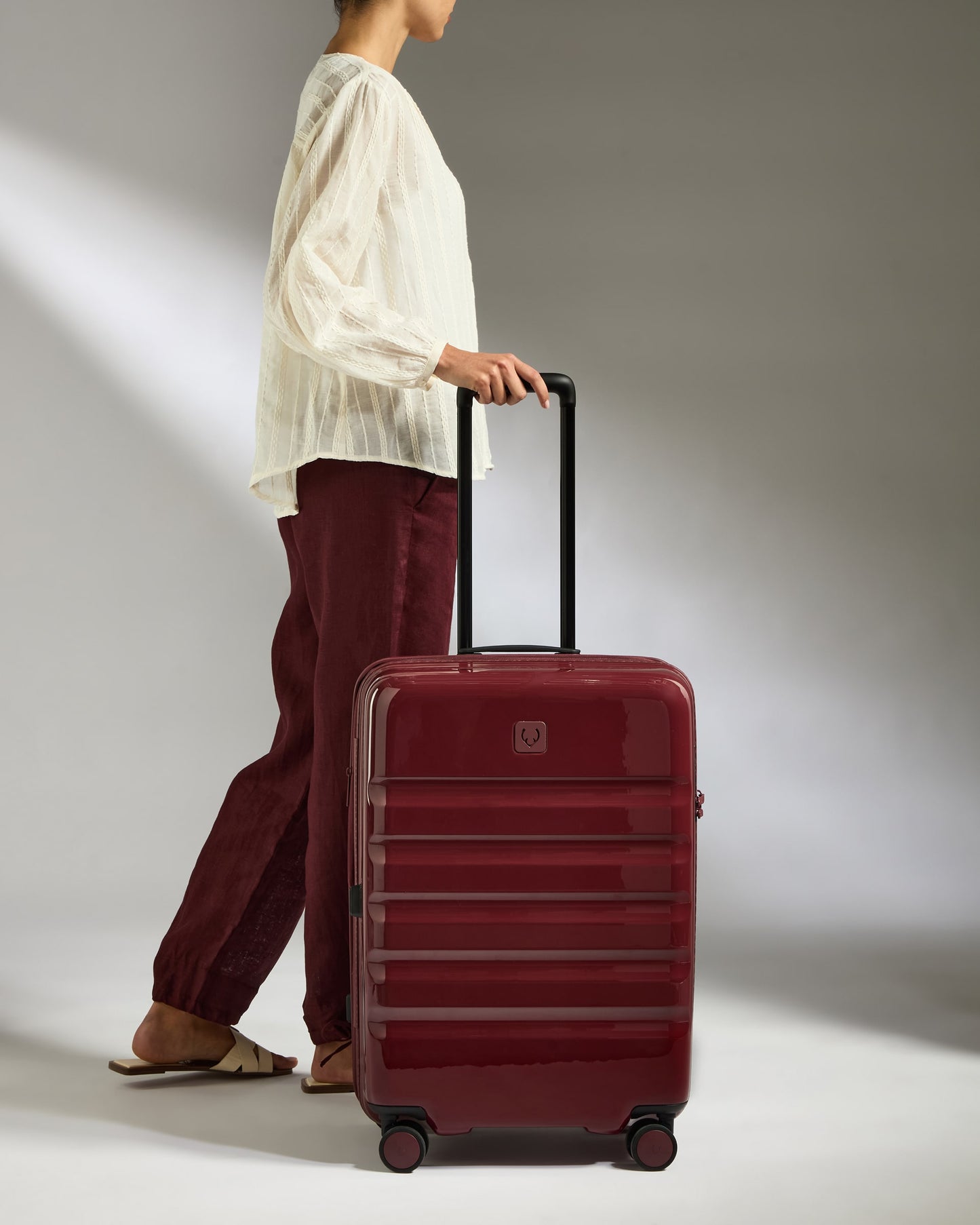 Medium Luggage in Cedar Red Gloss - Icon Stripe