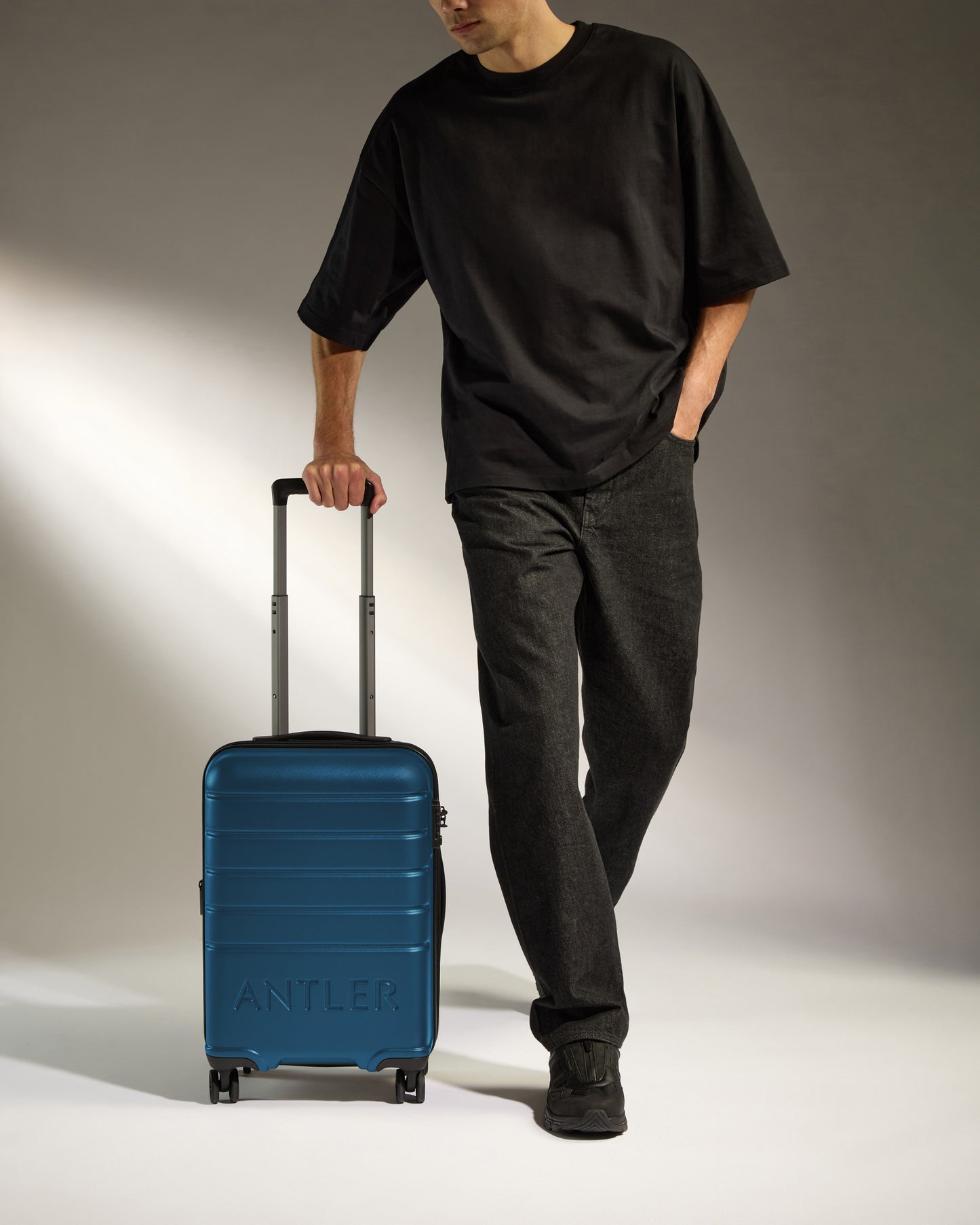 Expandable Carry-on Luggage in Bold Blue - Logo