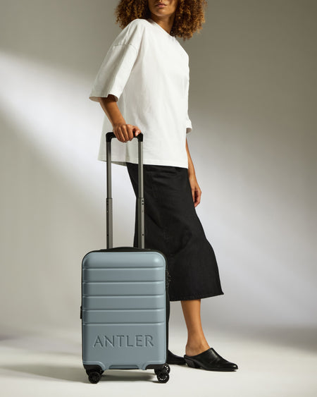 Expandable Carry-on Luggage in Cool Grey - Logo