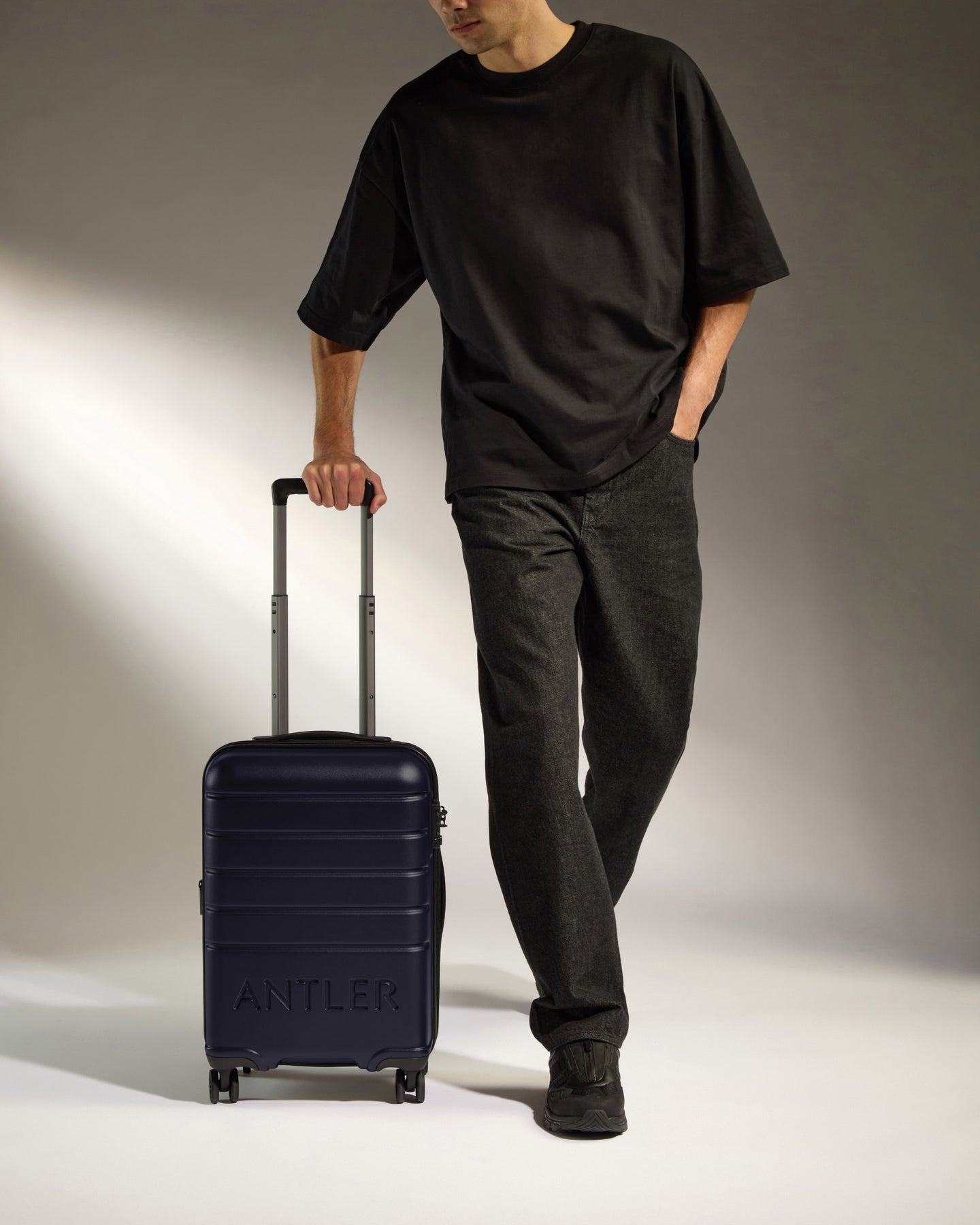 Expandable Carry-on Luggage in Dark Purple - Logo
