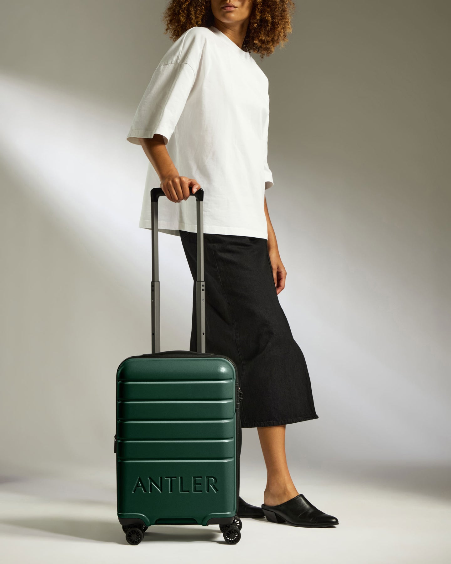 Expandable Carry-on Luggage in Dark Teal - Logo