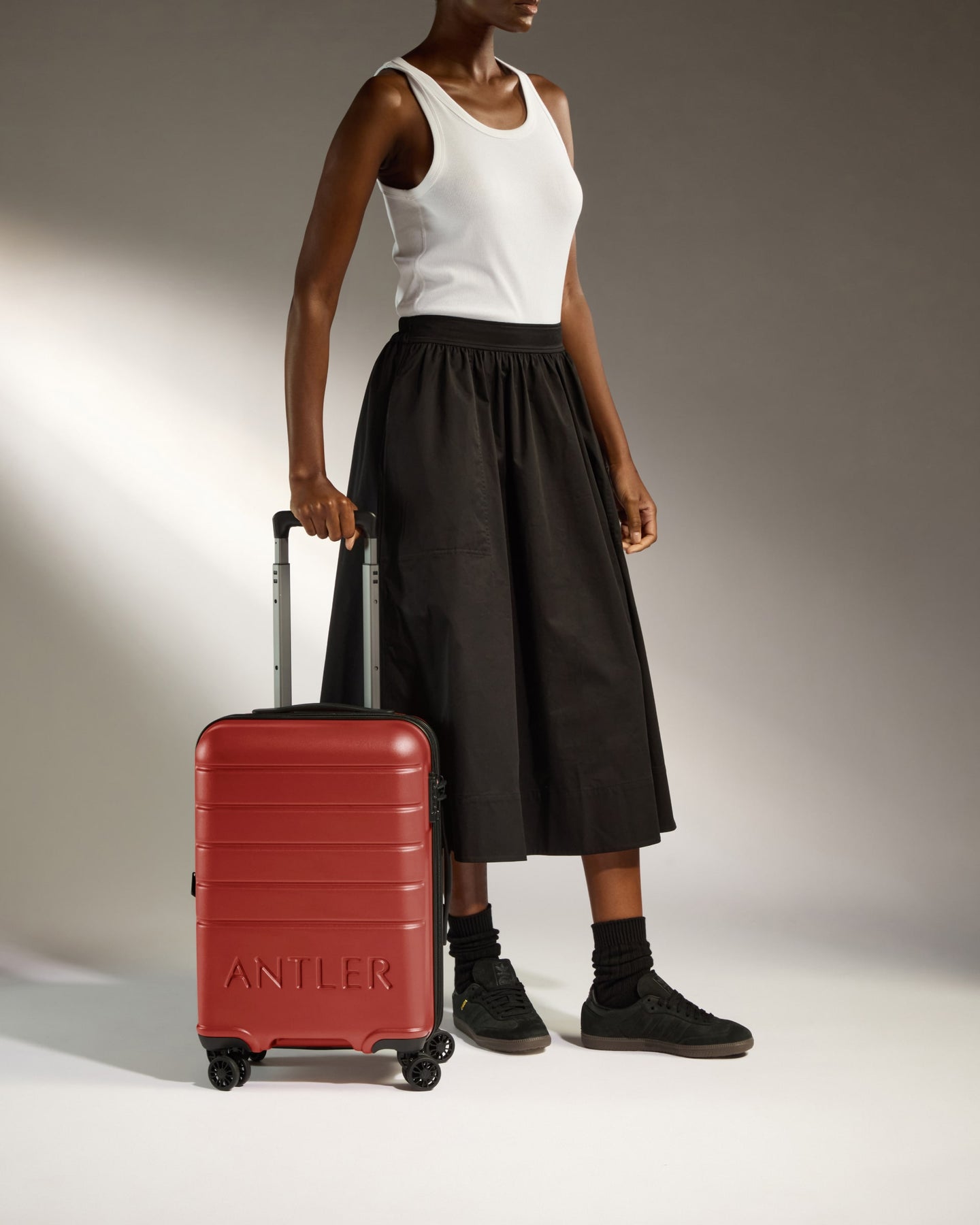 Expandable Carry-on Luggage in Red Orange - Logo