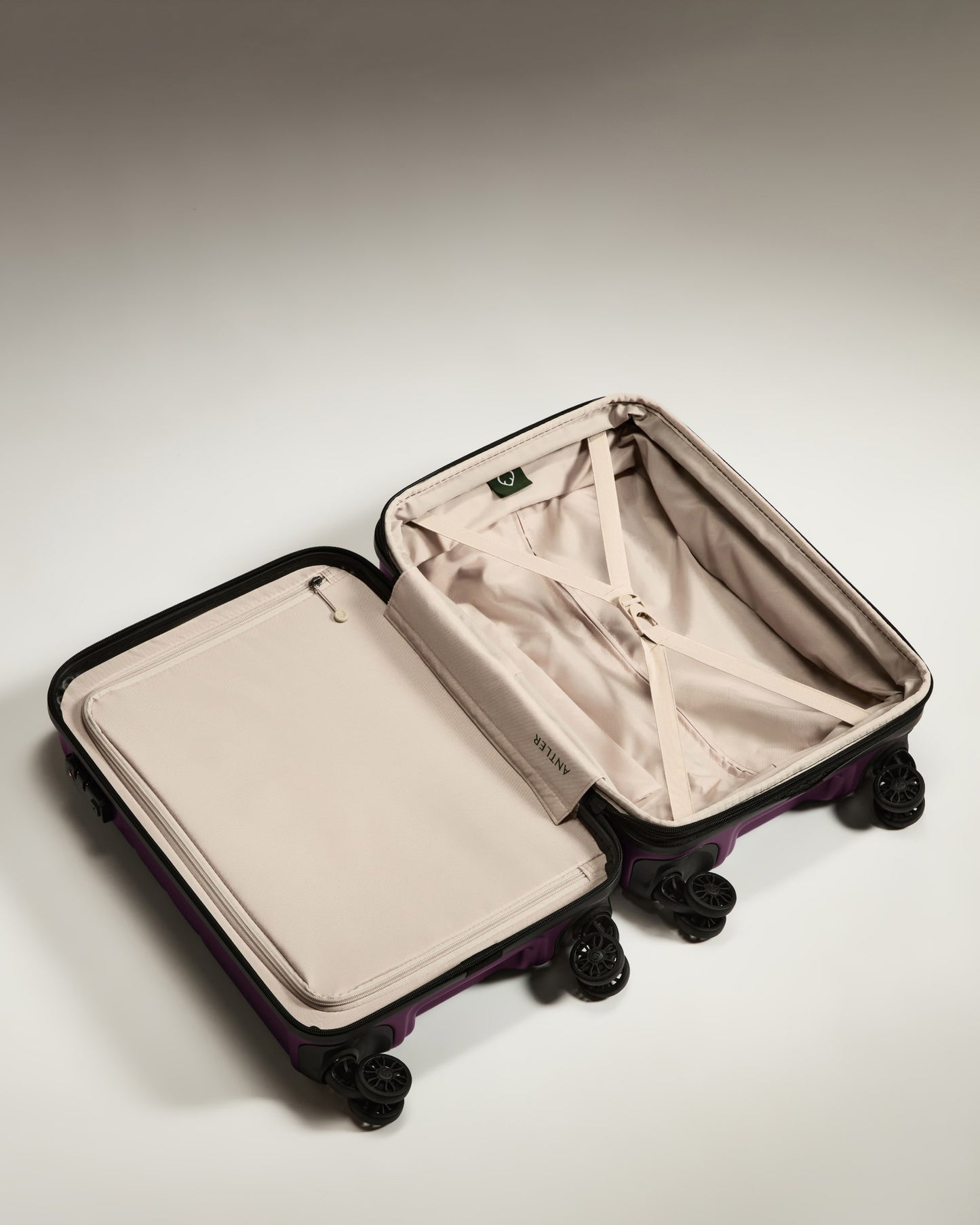 Expandable Carry-on Luggage in Dark Heather Purple - Logo