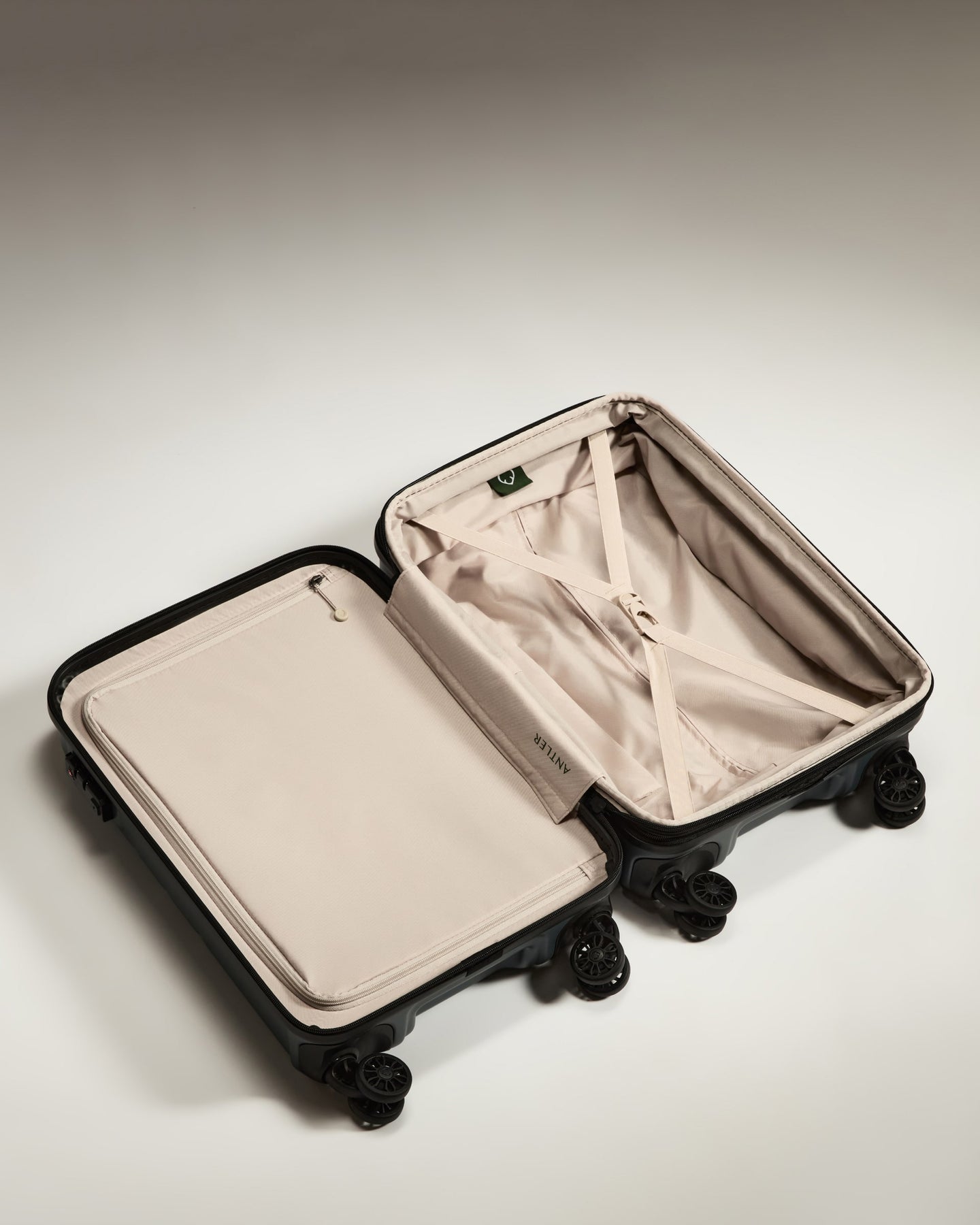 a suitcase with wheels open