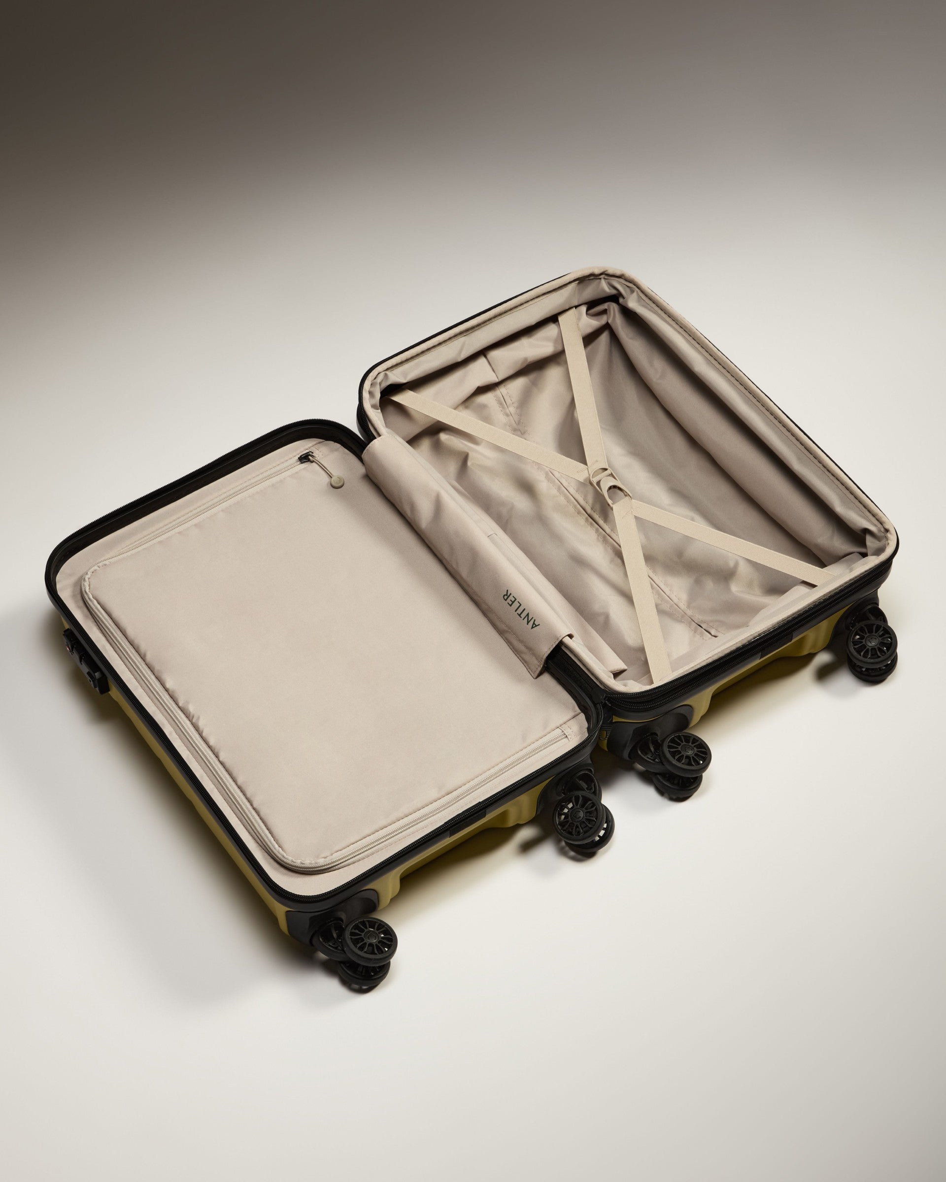 Expandable Carry on Luggage in Yellow Logo Lightweight Hard Shell Luggage Antler Luggage Australia