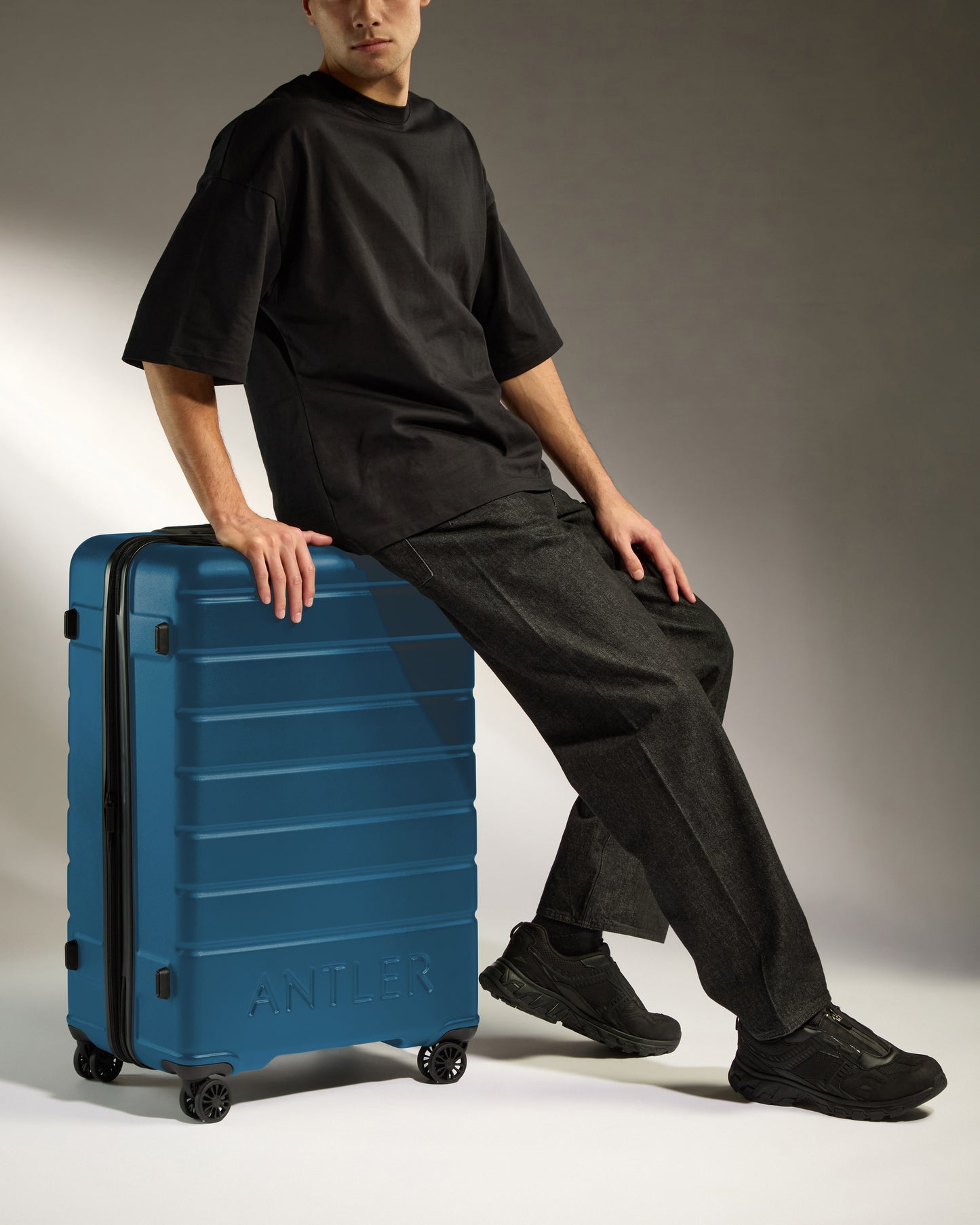Large Luggage in Bold Blue - Logo