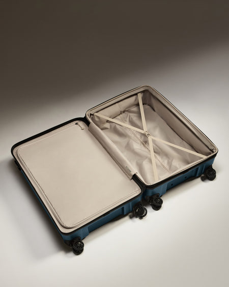 Large Luggage in Mid Blue - Logo