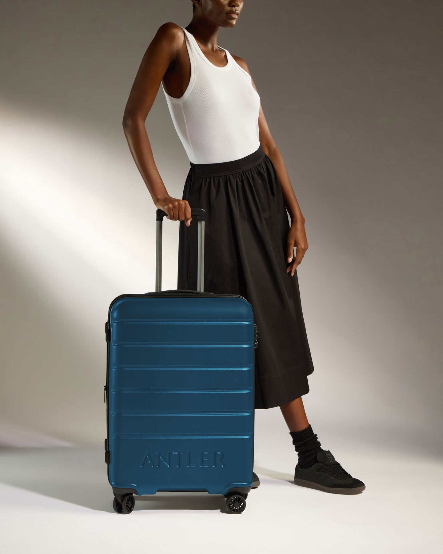 Medium Luggage in Bold Blue - Logo
