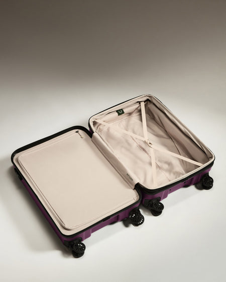 Medium Luggage in Dark Heather Purple - Logo