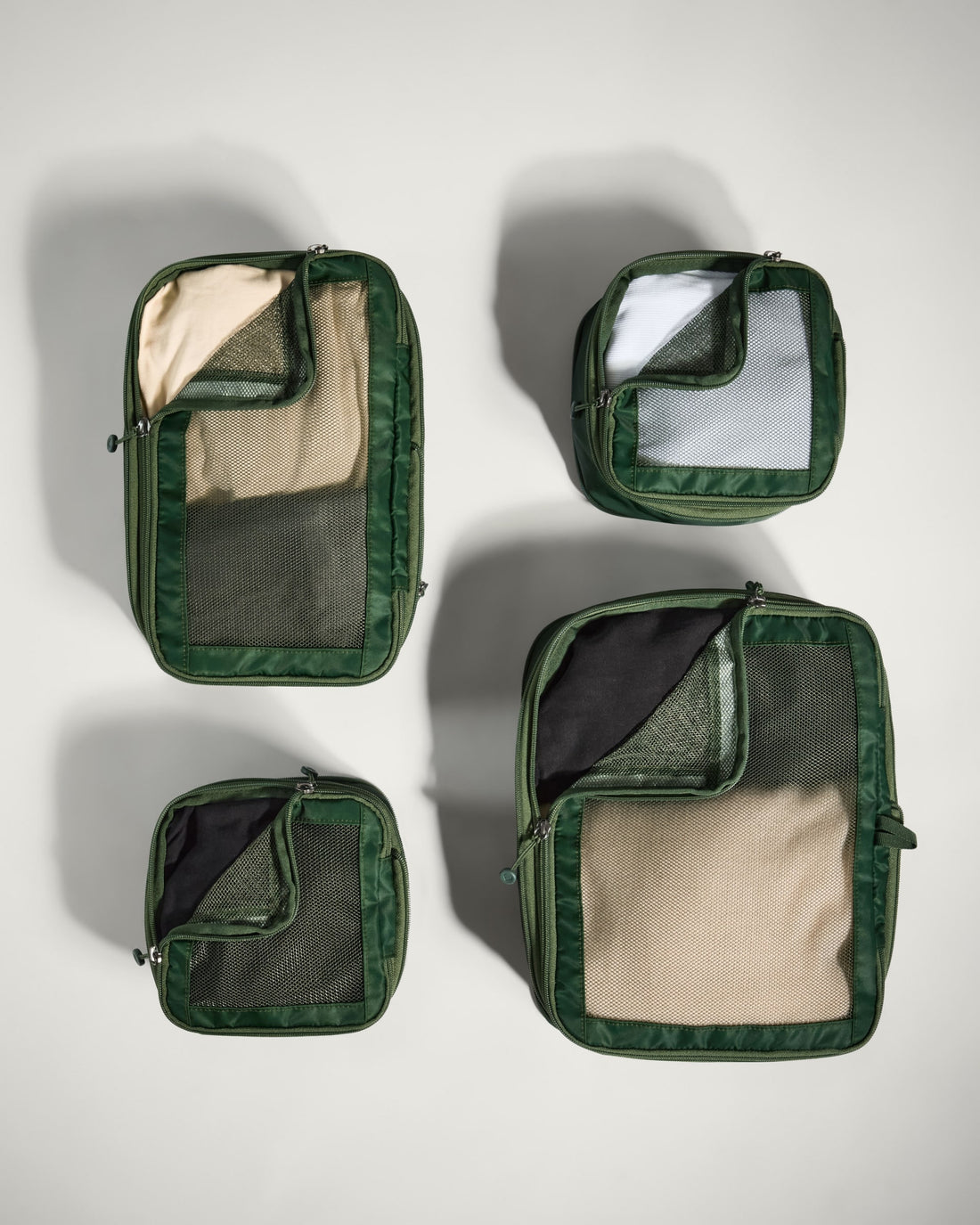 Packing Cubes in Green Set of 4 » Travel Accessories » Packing ...