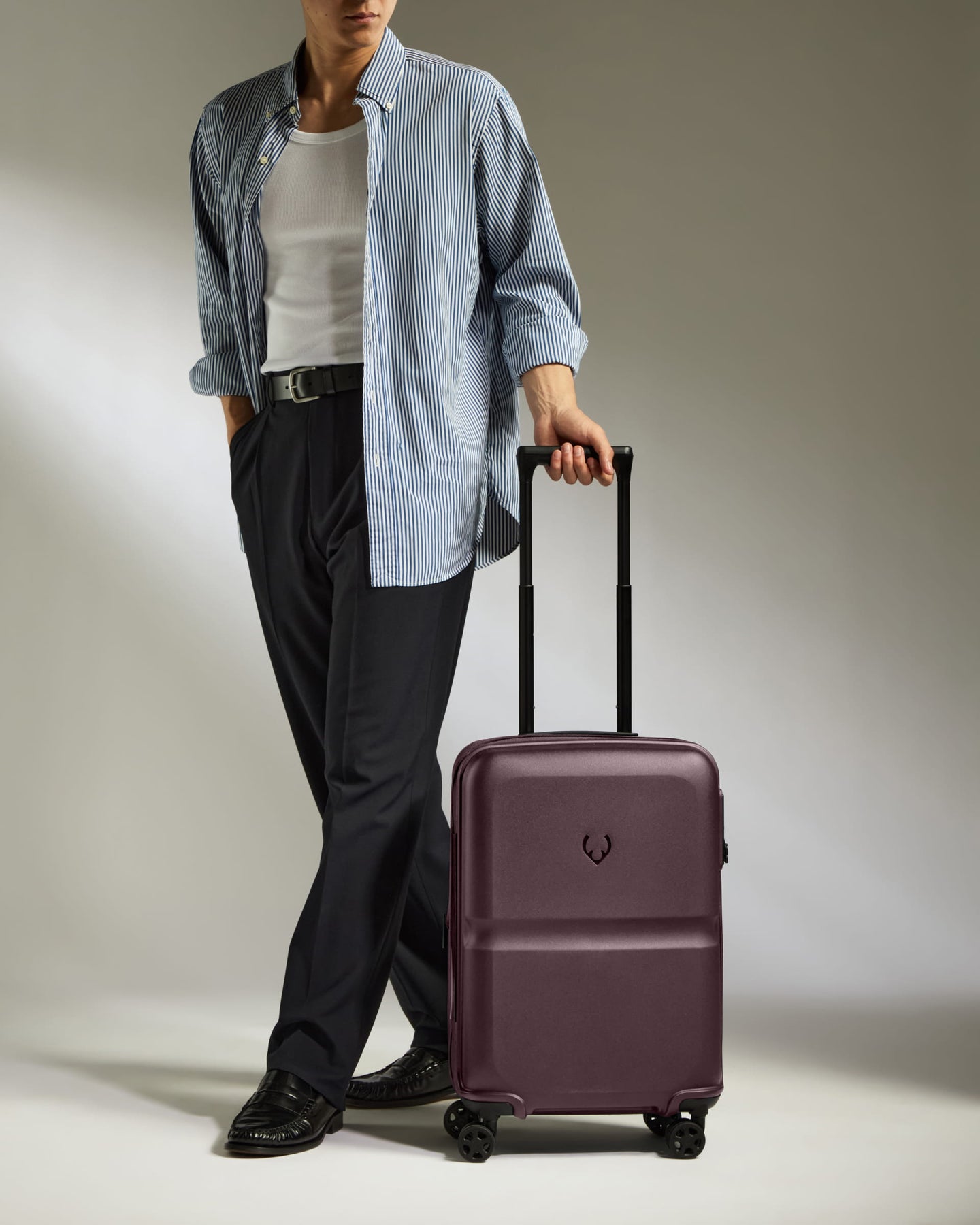 Expandable Carry-on Luggage in Lagoon Purple - Single Stripe