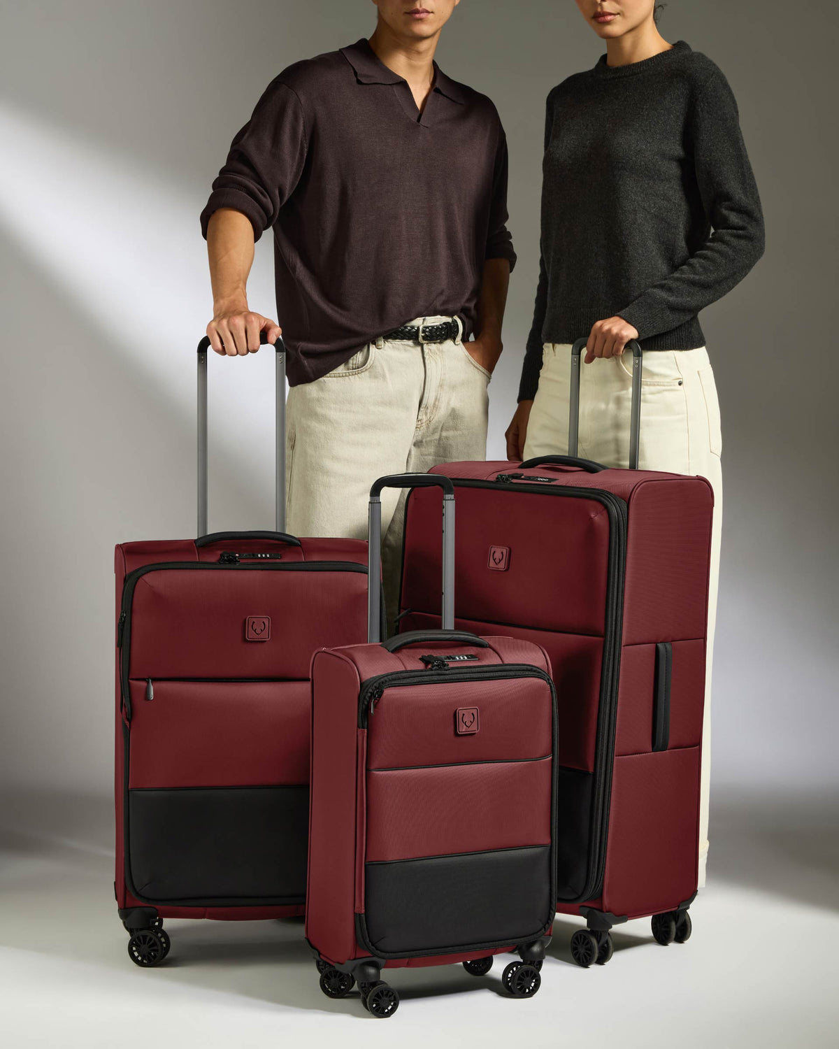 Lightest Expandable Carry-on Luggage Set in Cedar - Soft Stripe 2.0