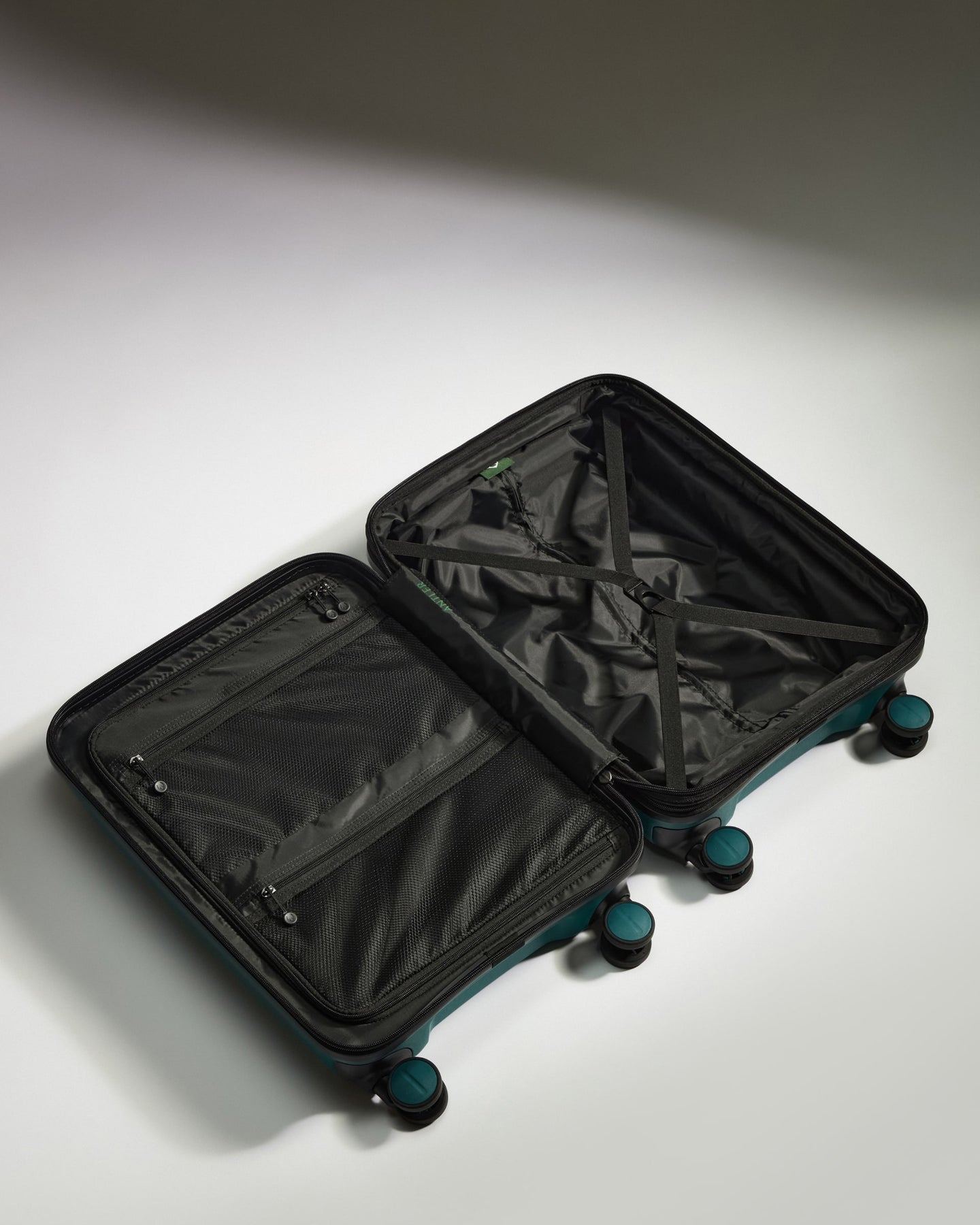 Expandable Carry-on Luggage in Deep Teal - Logo Stripe