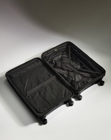 Large Luggage in Black - Logo Stripe