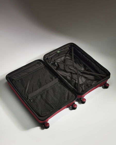 Large Luggage in Soft Red - Logo Stripe