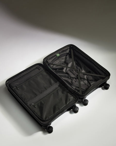 Medium Luggage in Black - Logo Stripe