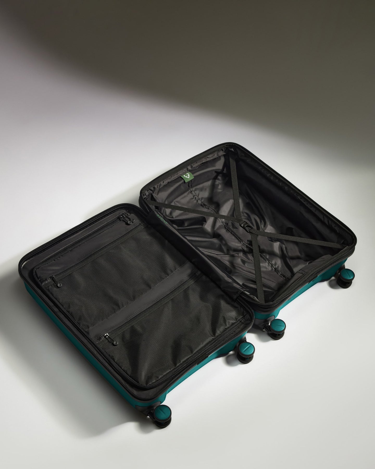 Medium Luggage in Deep Teal - Logo Stripe