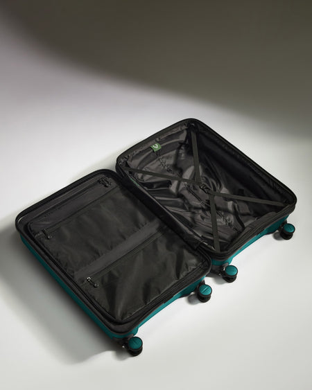 Medium Luggage in Deep Teal - Logo Stripe