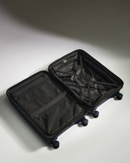 Medium Luggage in Navy - Logo Stripe