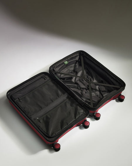 Medium Luggage in Soft Red - Logo Stripe