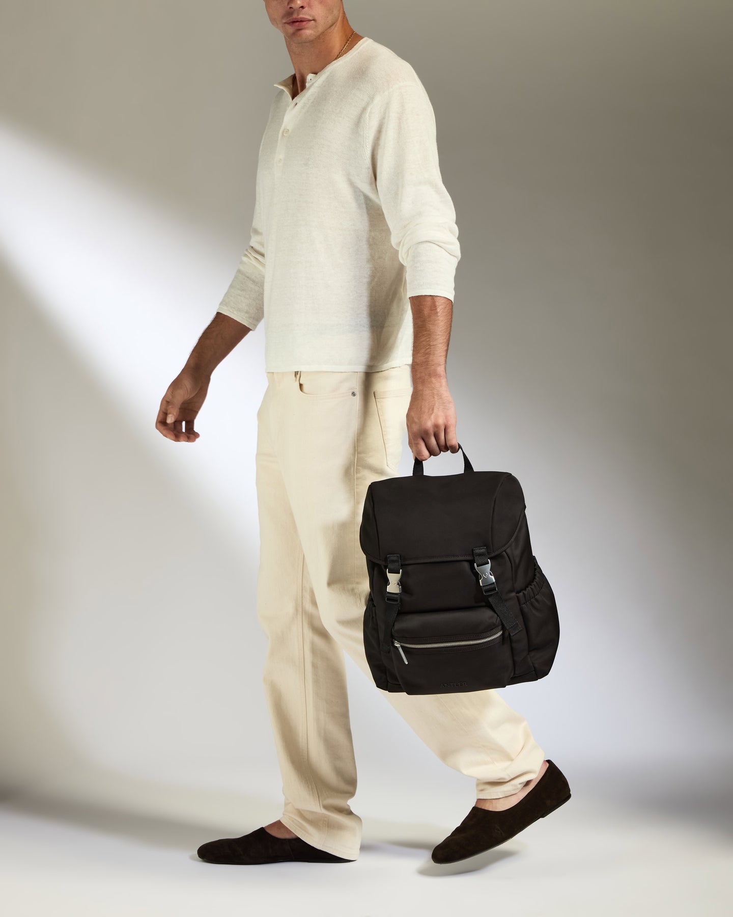 Icon Drawstring Backpack in Black