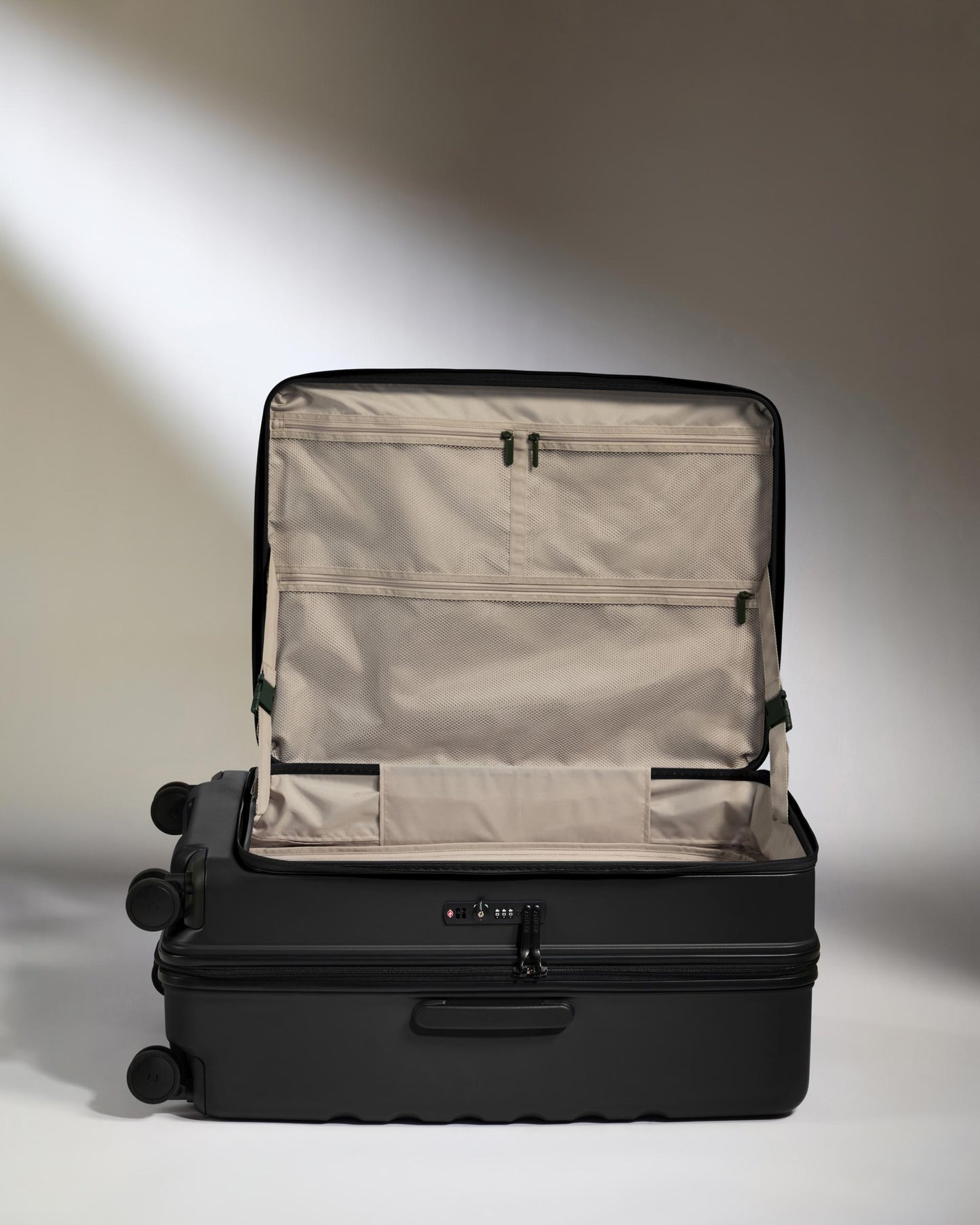 Dual Opening Large Luggage in Black - Icon Stripe