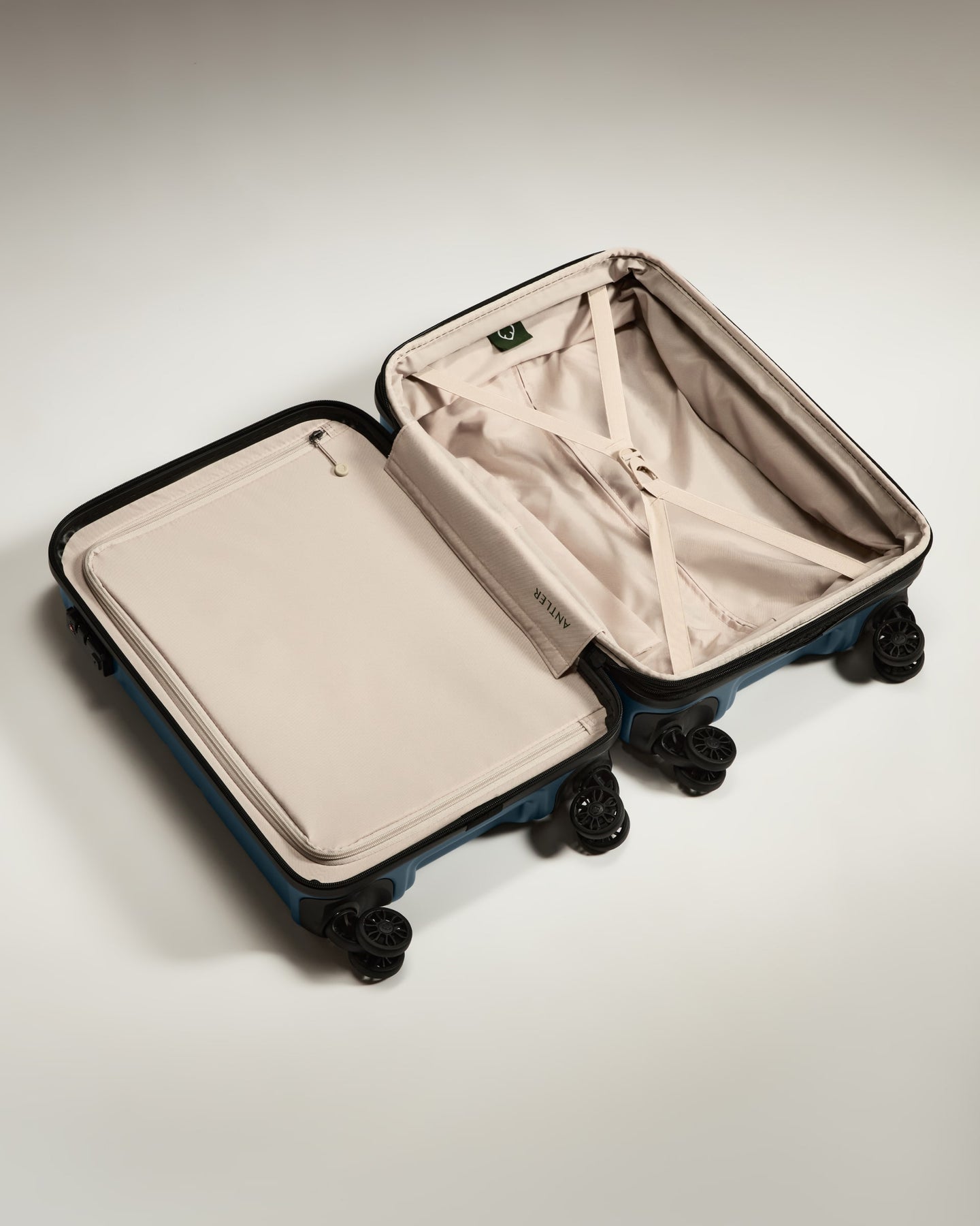 Expandable Carry-on Luggage in Blue Grey - Logo