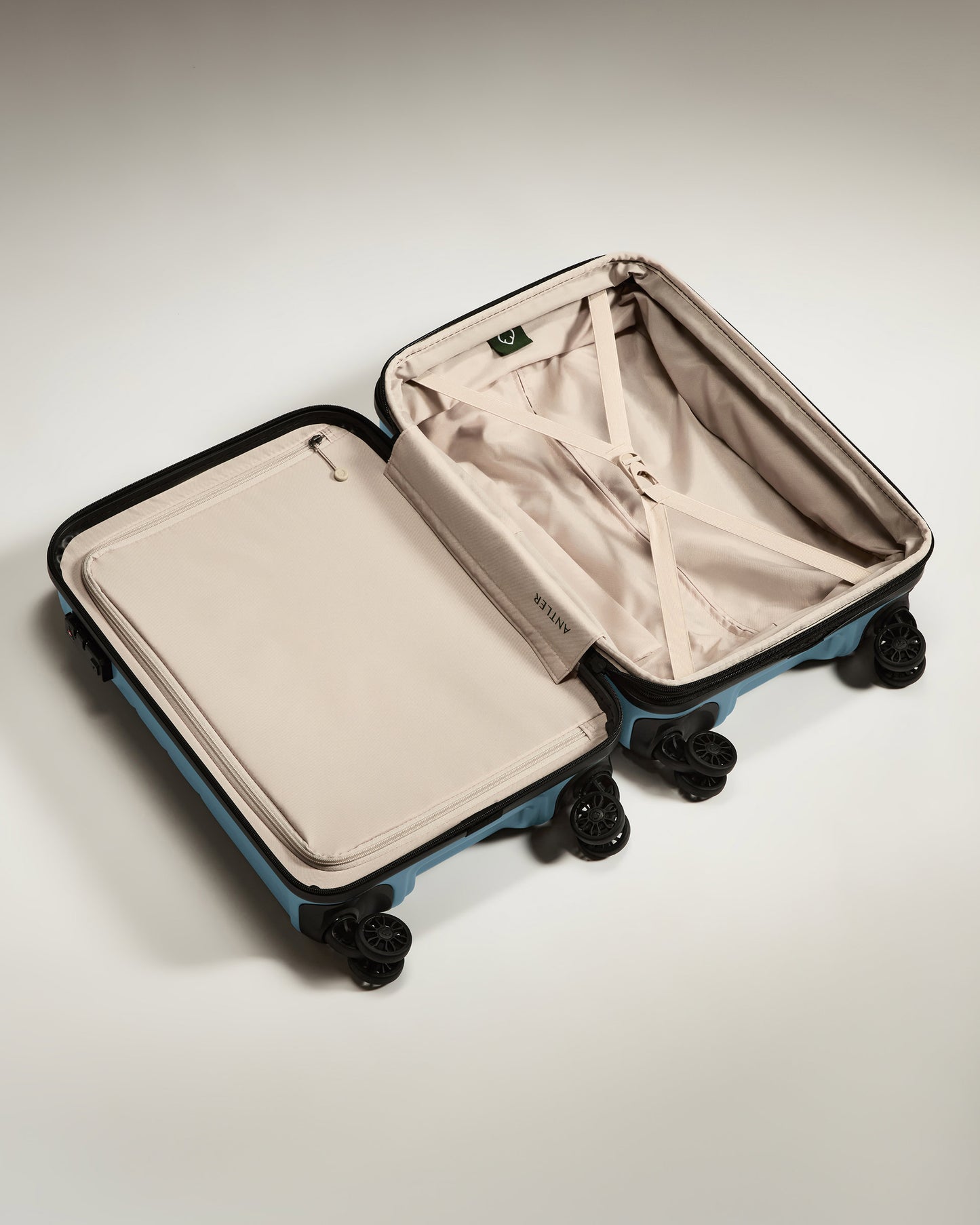 Expandable Carry-on Luggage in Light Blue - Logo