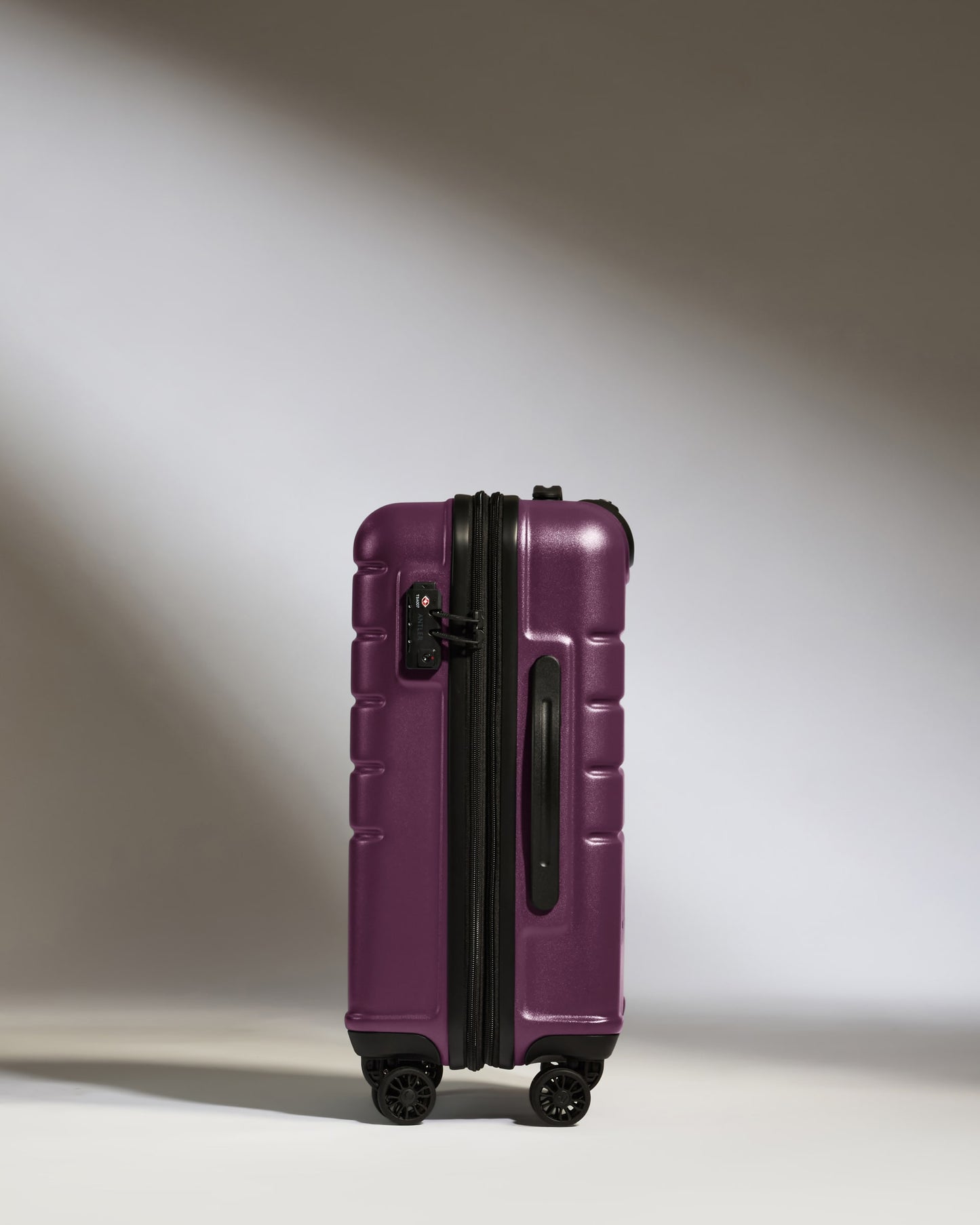 Expandable Carry-on Luggage in Dark Heather Purple - Logo