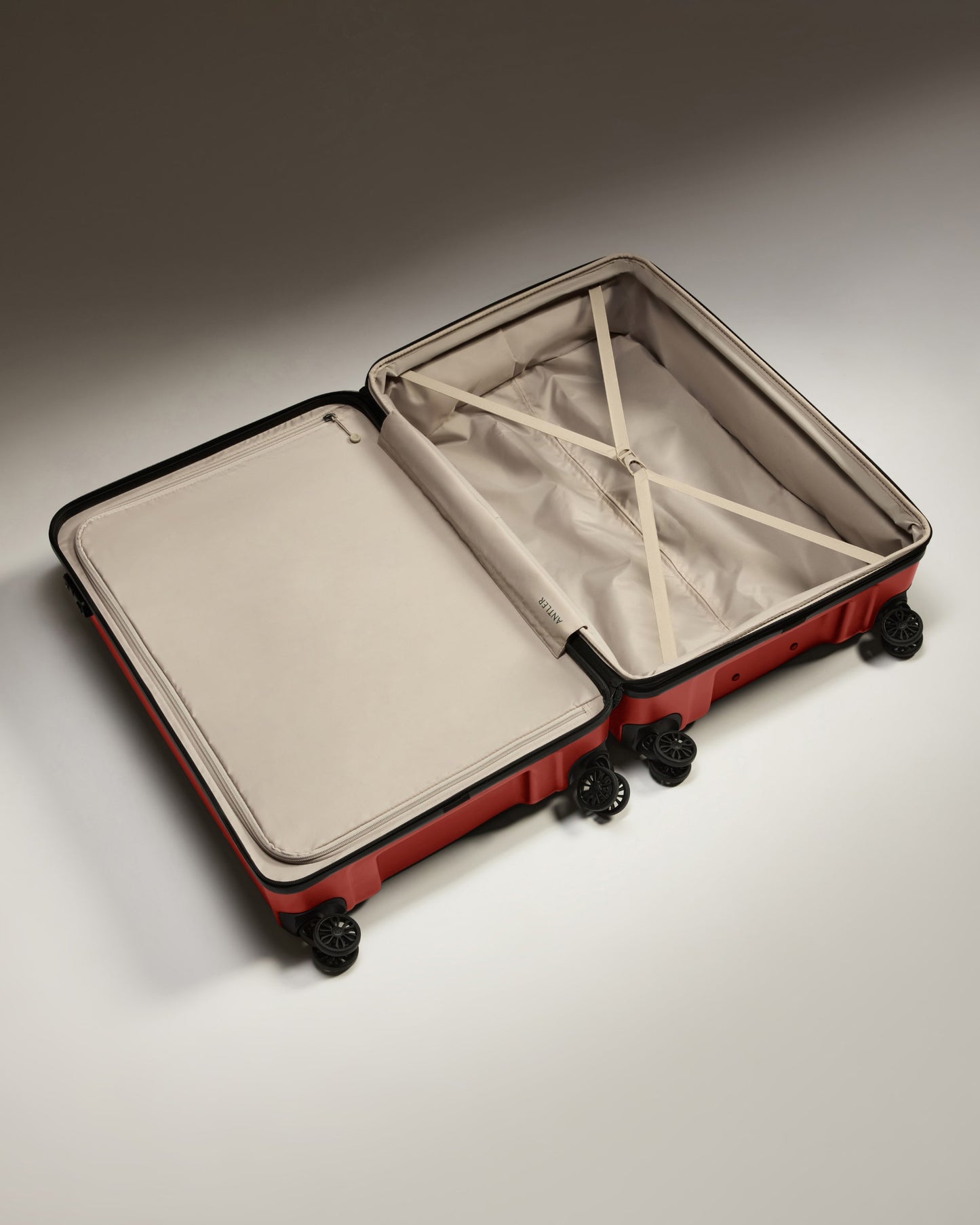 Expandable Carry-on Luggage Set in Red Orange - Logo