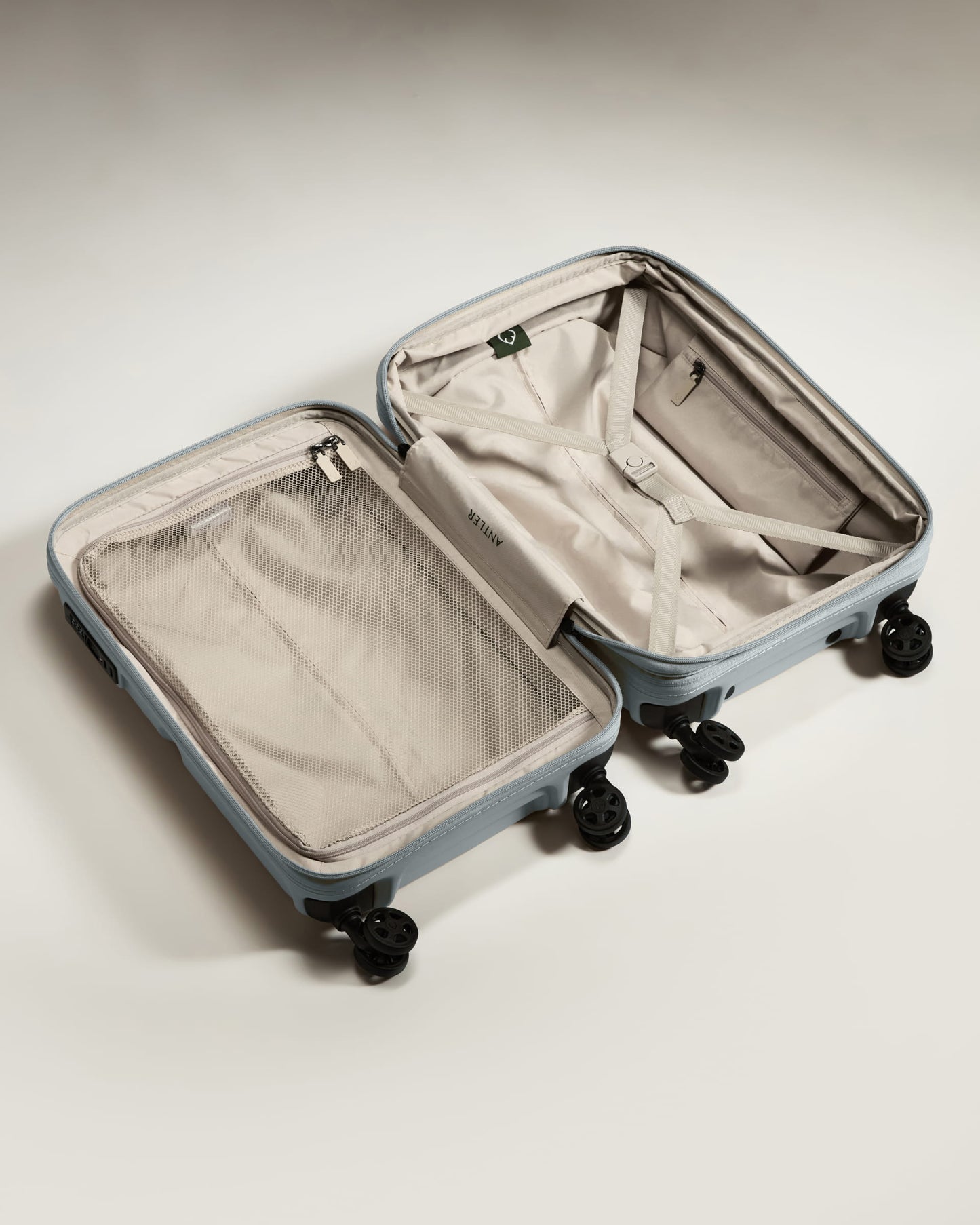 Expandable Carry-on Luggage in Salt Blue - Single Stripe