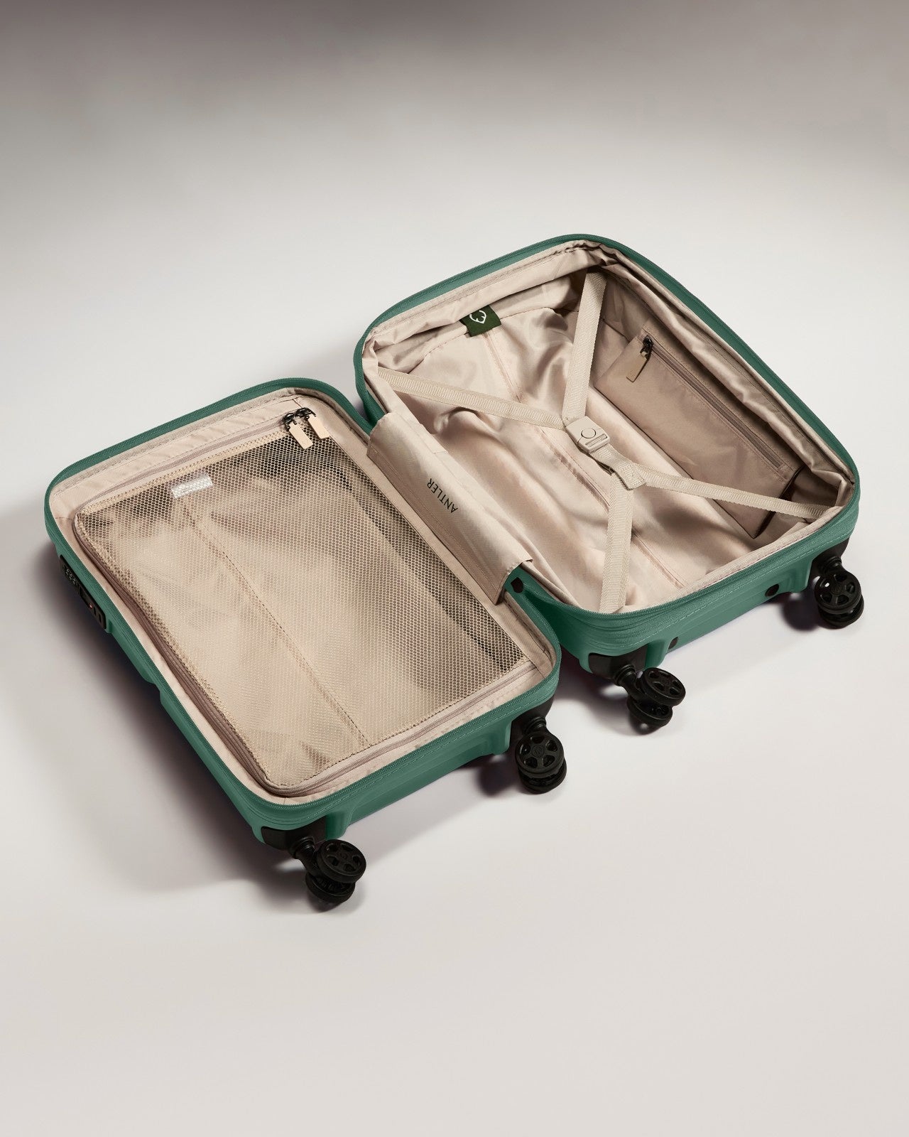 Expandable Carry-on Luggage in Seagrass Green - Single Stripe