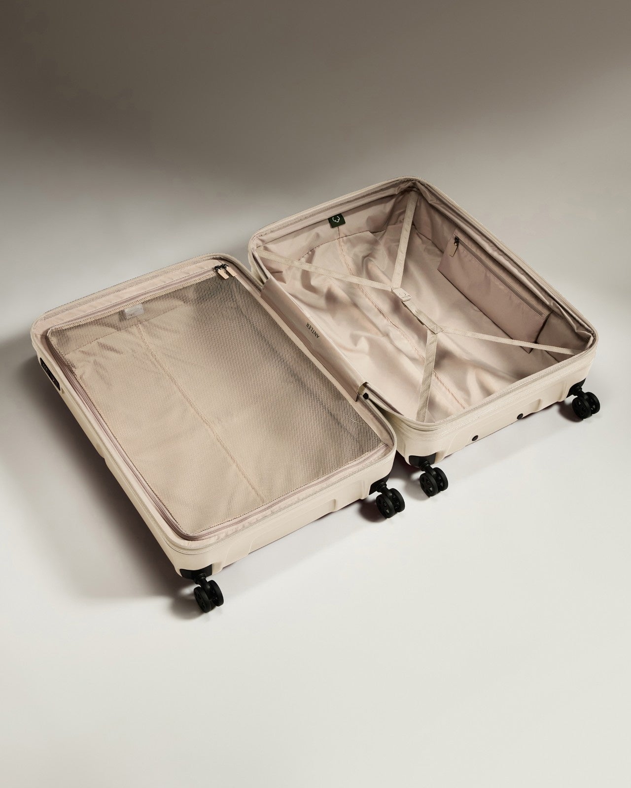 Expandable Carry-on Luggage Set in Wheat Beige - Single Stripe