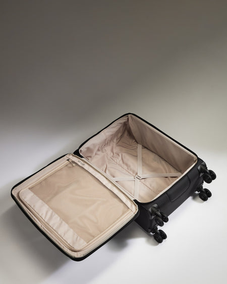 Lightest Medium Luggage in Black - Soft Stripe 2.0