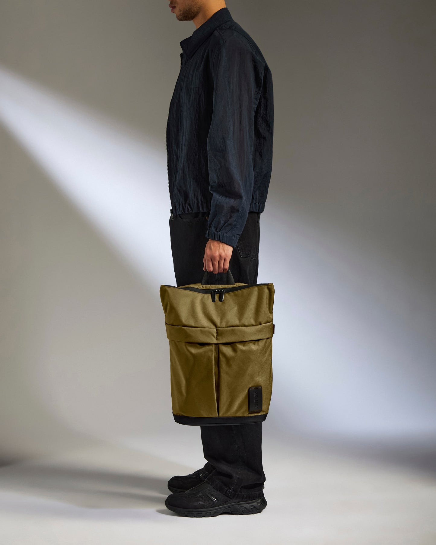 Urban Core Zip Top Backpack in Olive Green